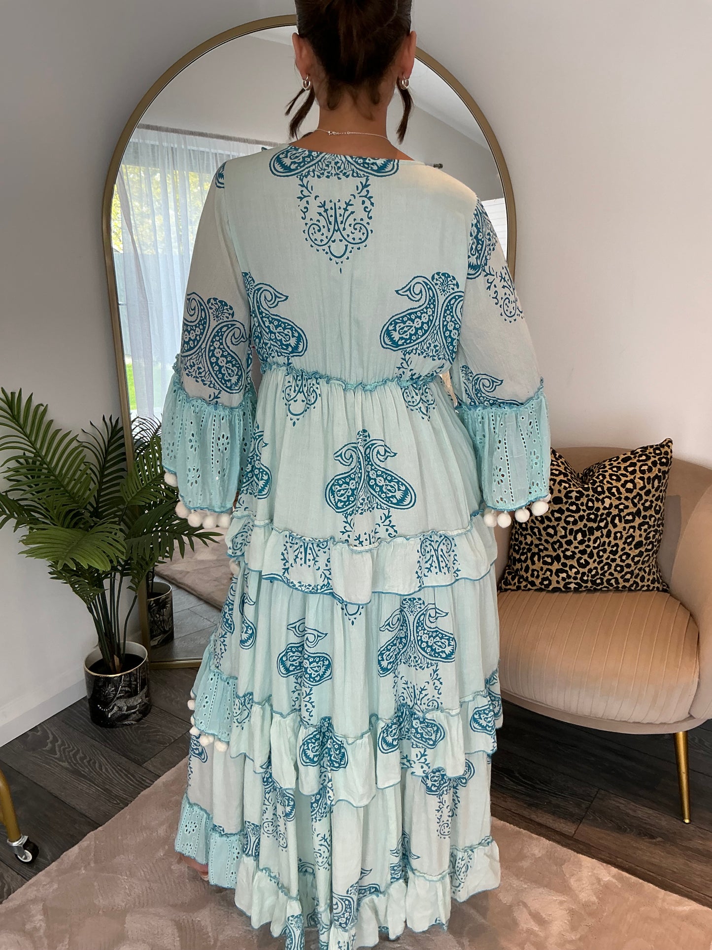 Blue “Valeria” Boho Maxi Dress