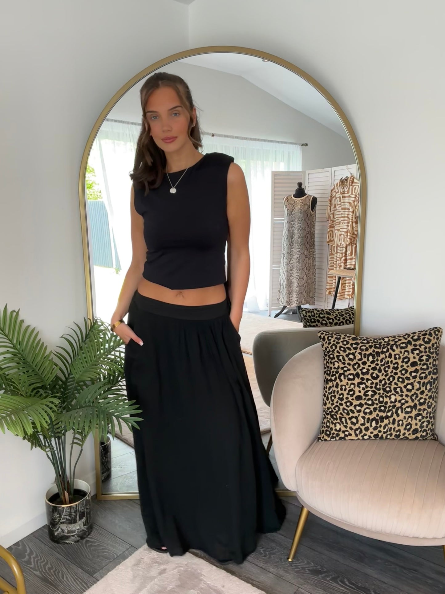 Black “Farrah” Maxi Skirt