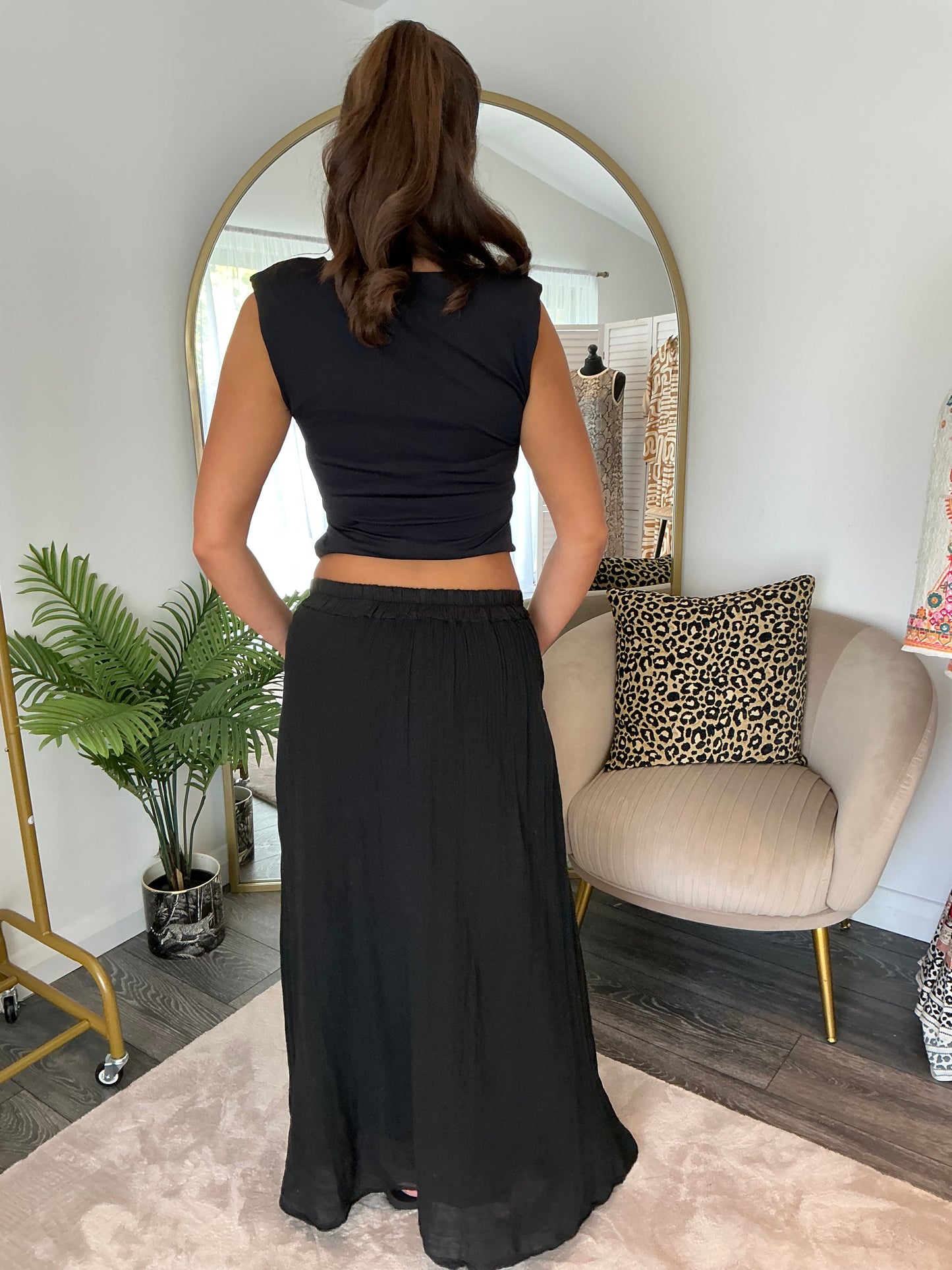 Black “Farrah” Maxi Skirt
