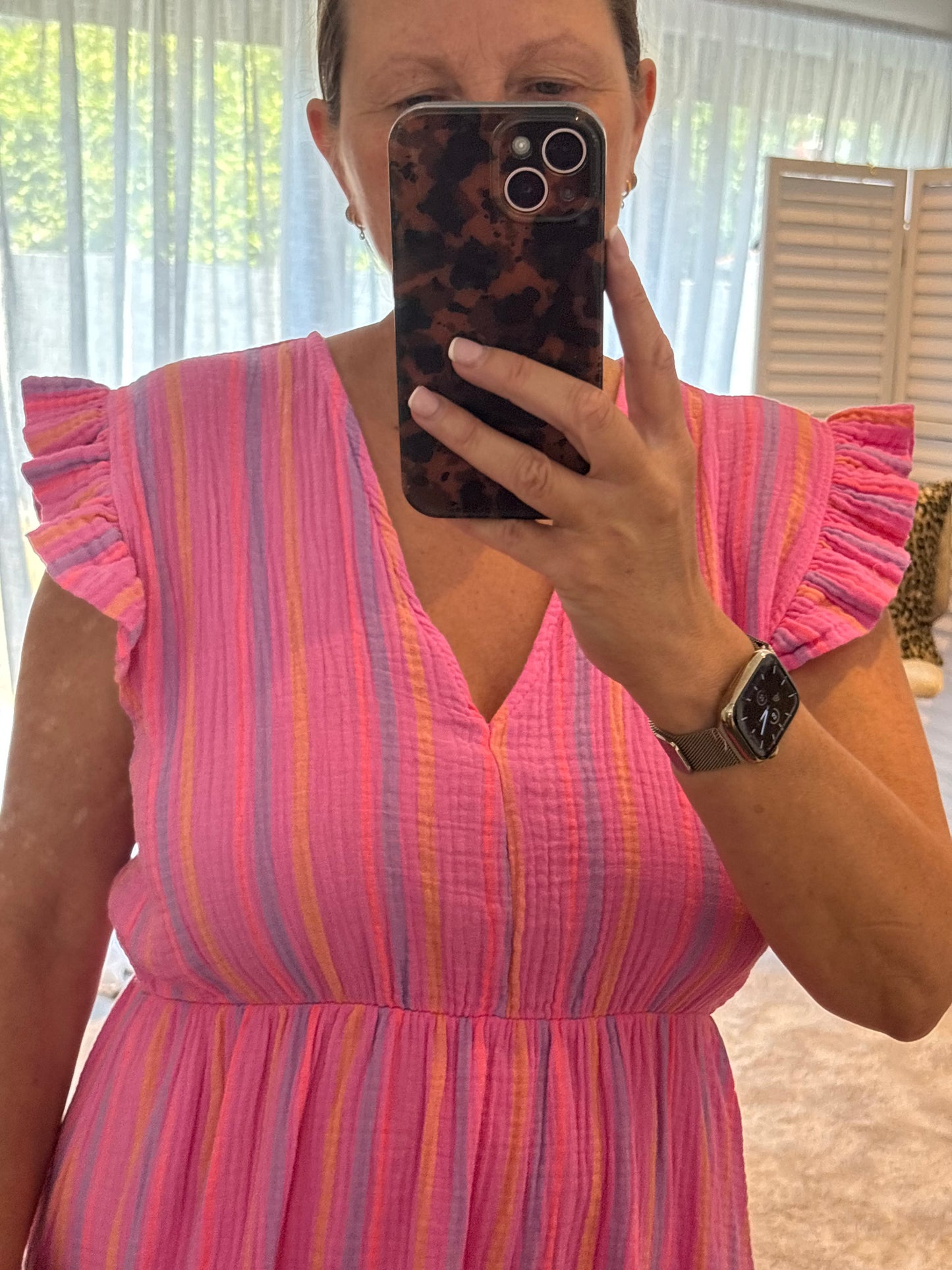 Pink Stripe Maxi Dress