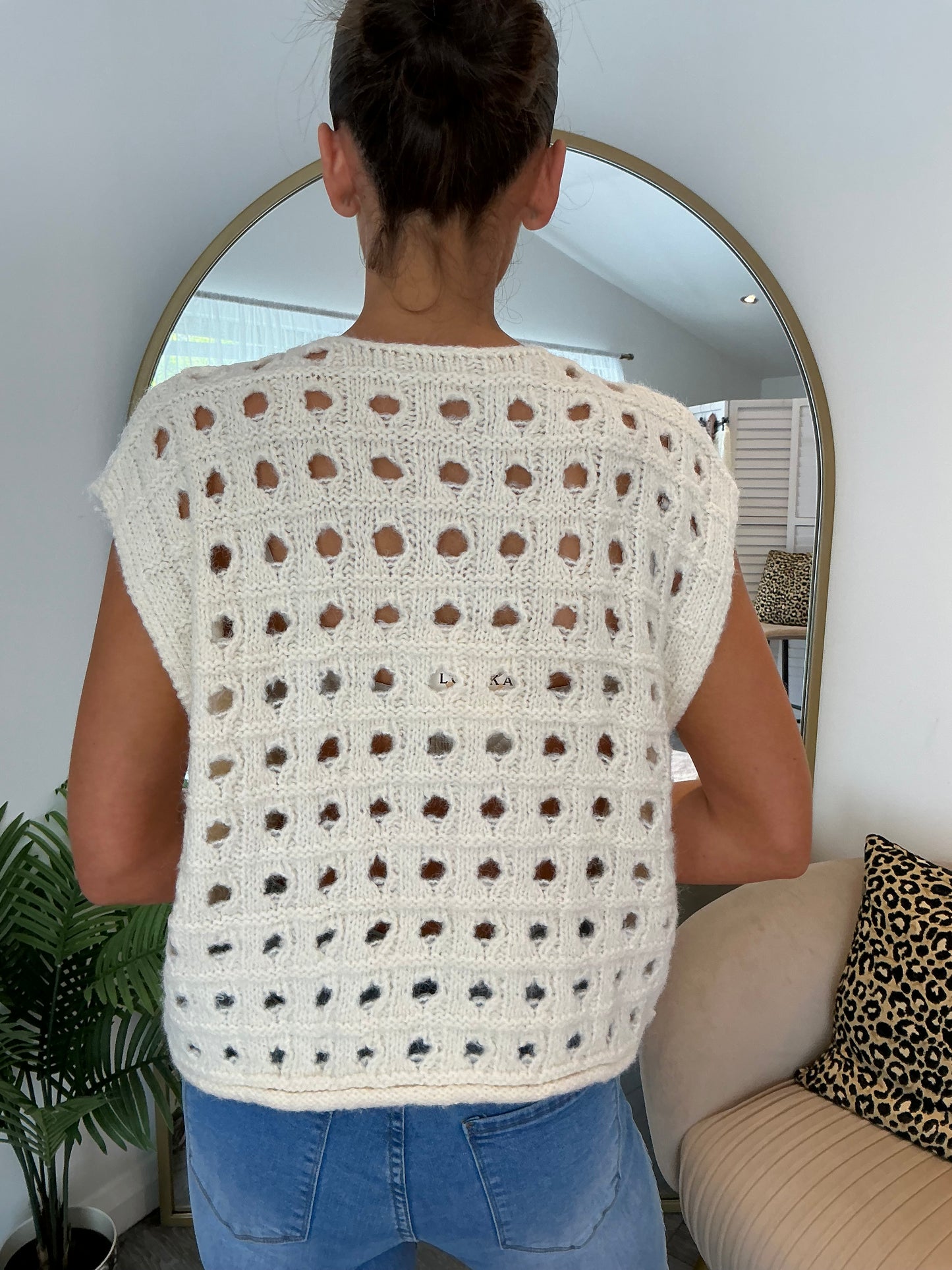 Cream “Kara” Knitted Waistcoat