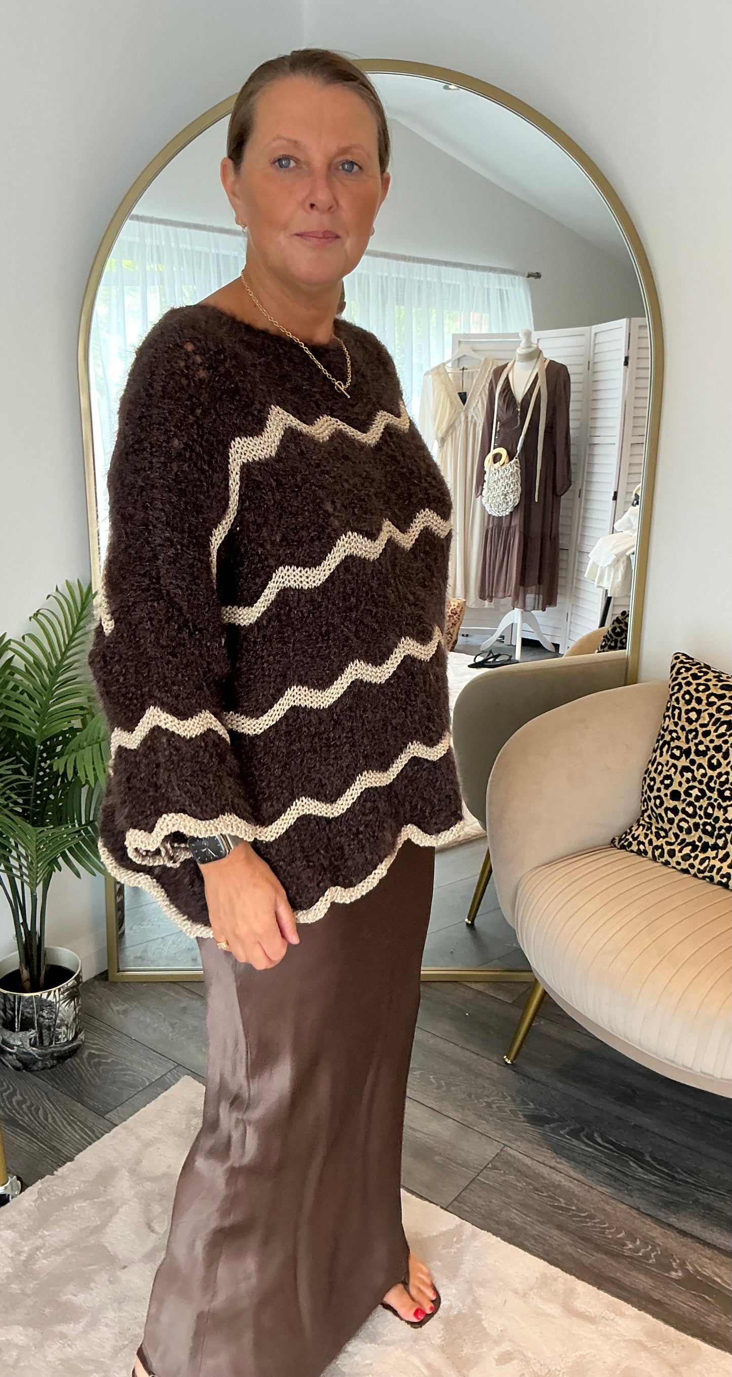 Chocolate “ Lottie” Scallop Jumper