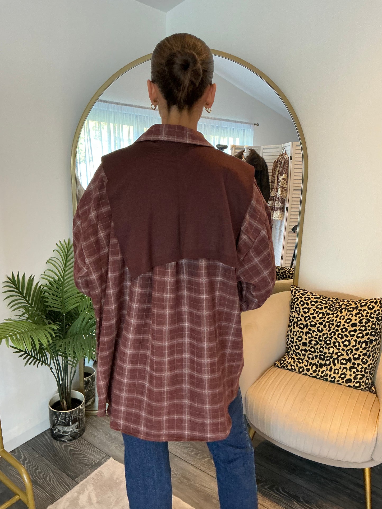 Burgundy “Ella” Check Shirt