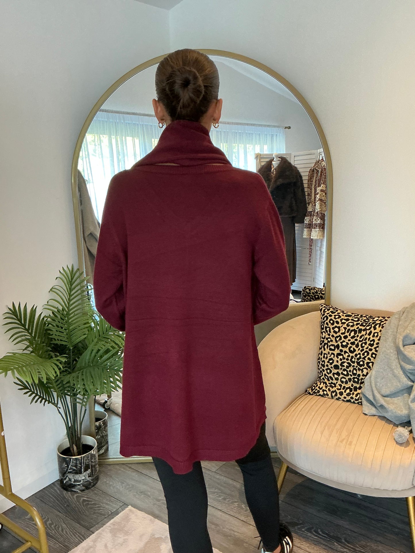 Dark Red “Heather” Jumper & Scarf