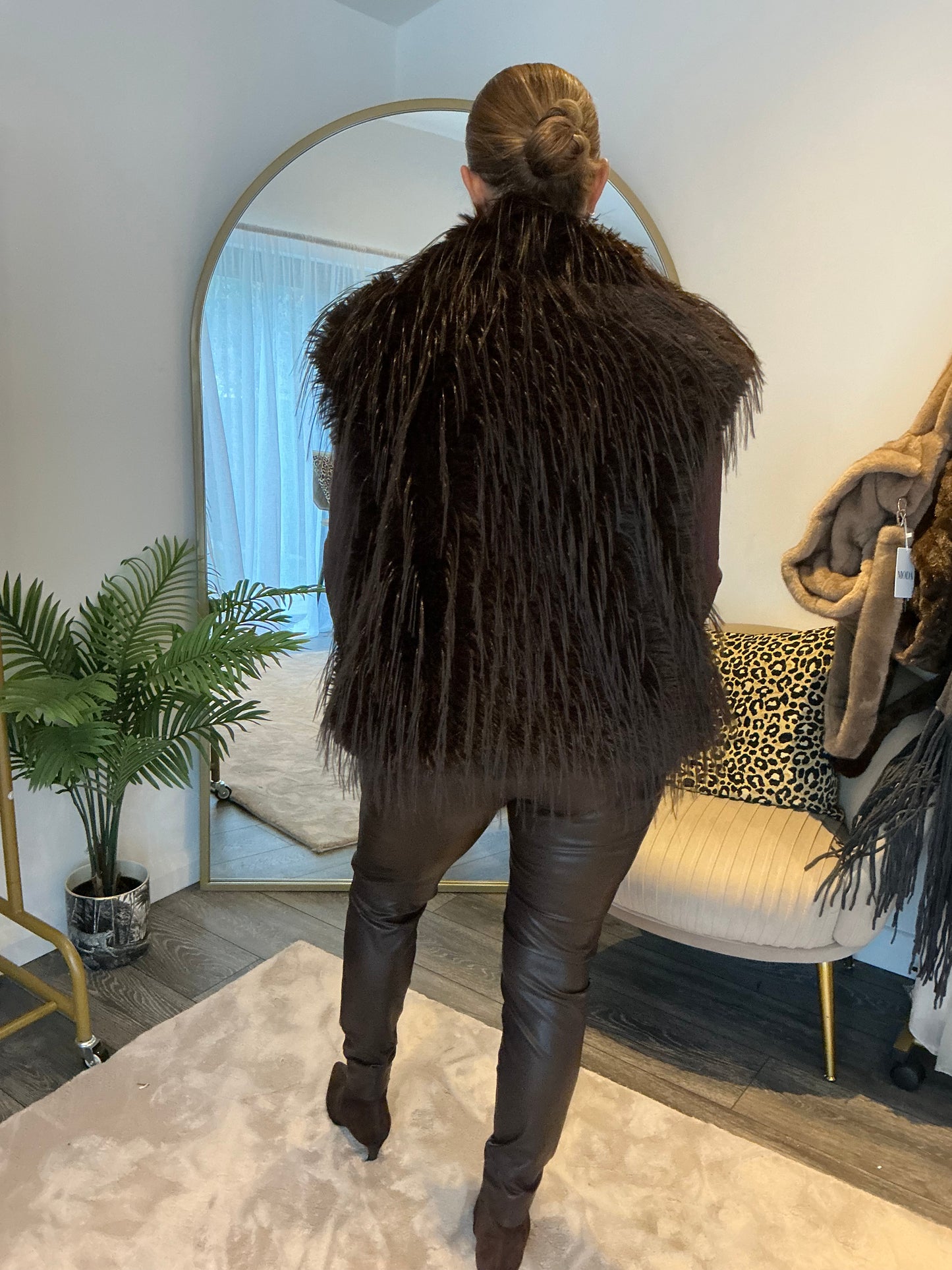 Brown “Lola” Faux Fur Gilet