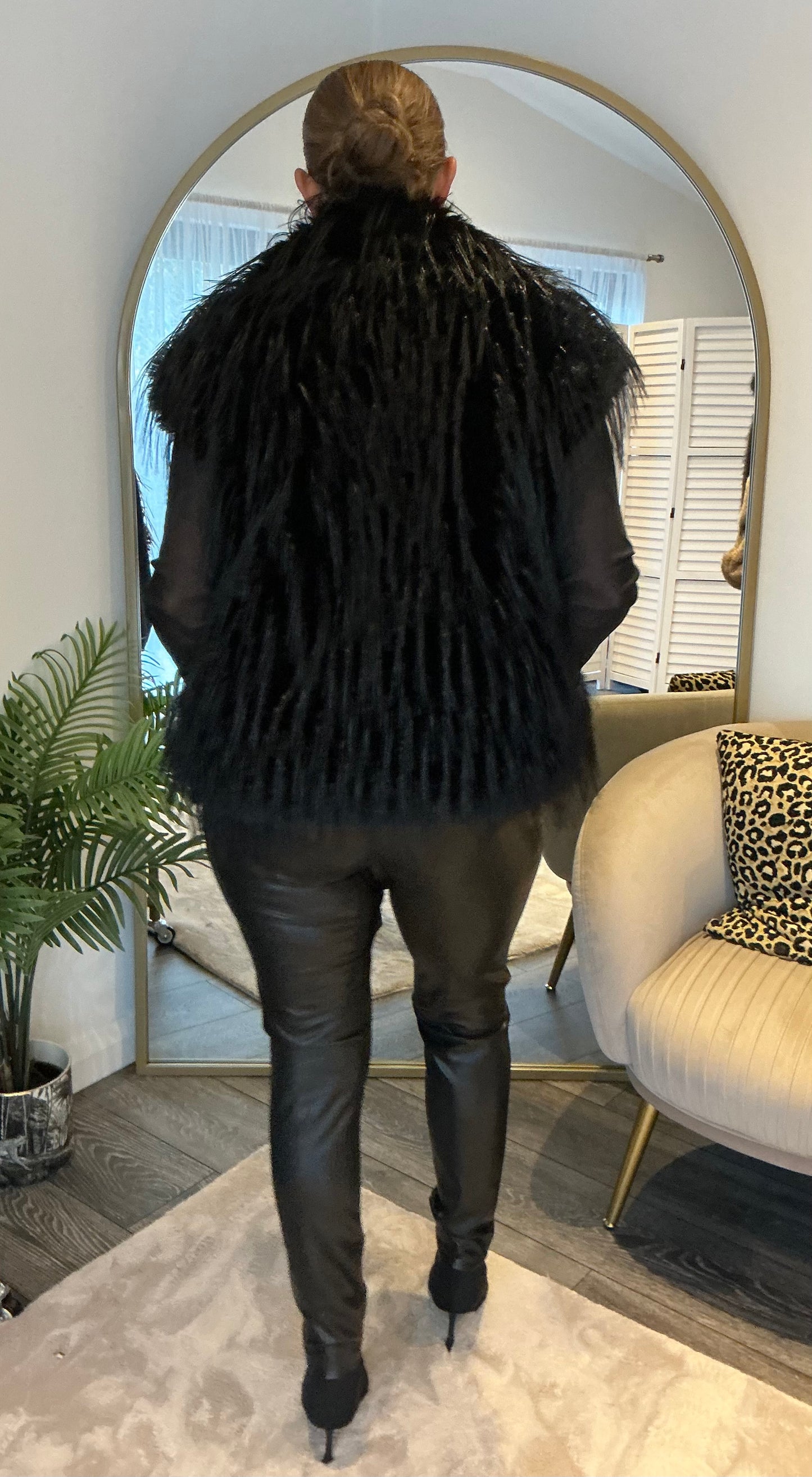 Black “Lola” Faux Fur Gilet