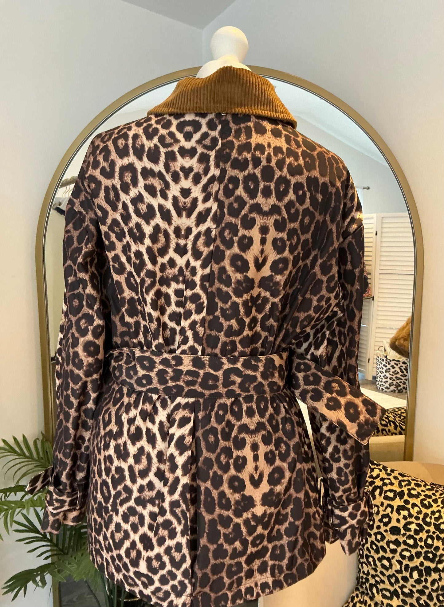 Brown “Lorna” Leopard Trench Jacket