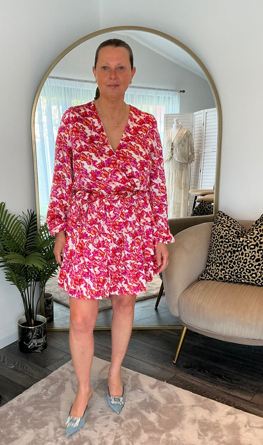 Pink “Elsy” Satin Dress