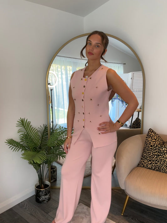 Pink Gabrielle Embellished Coord