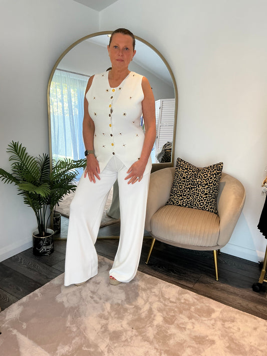 White Gabrielle Embellished Coord
