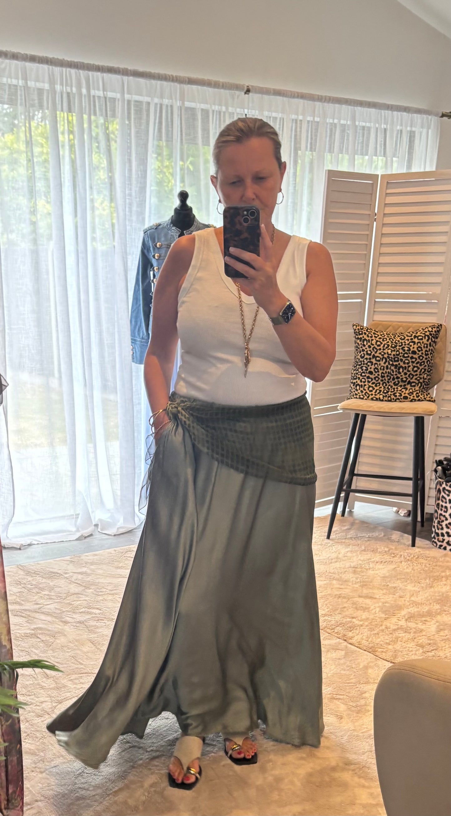 “Laura” Satin Maxi Skirt