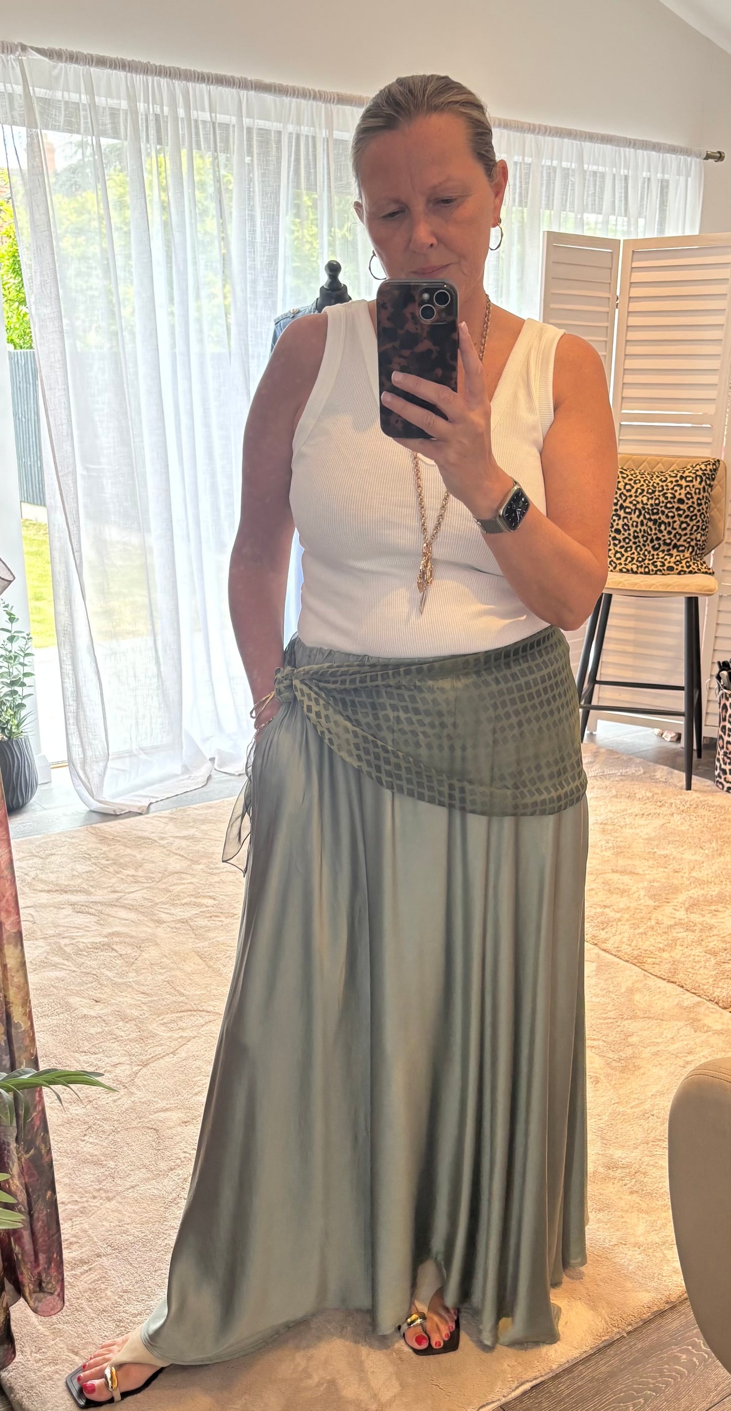 “Laura” Satin Maxi Skirt