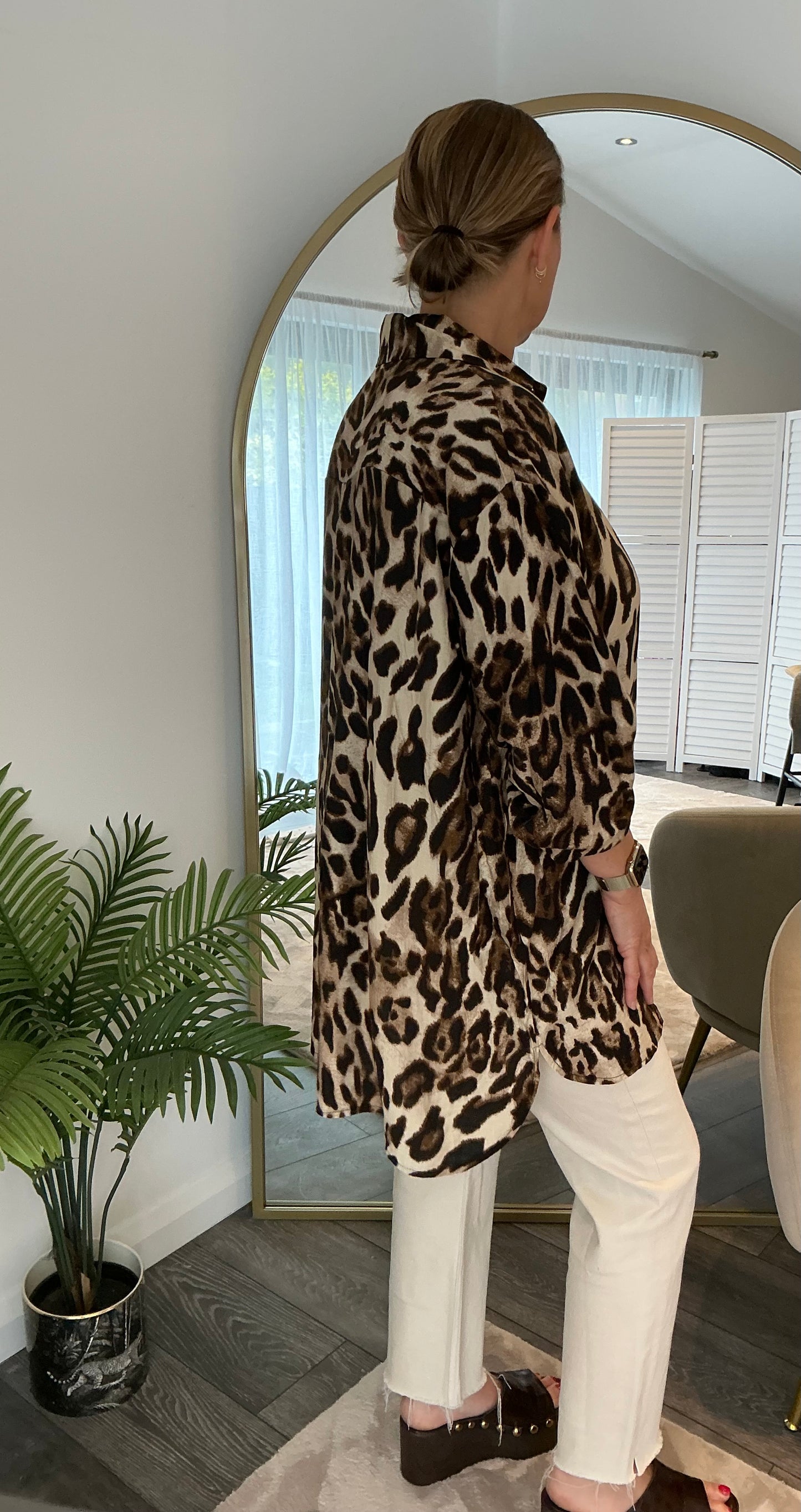 Brown “Lauren” Leopard Print Shirt