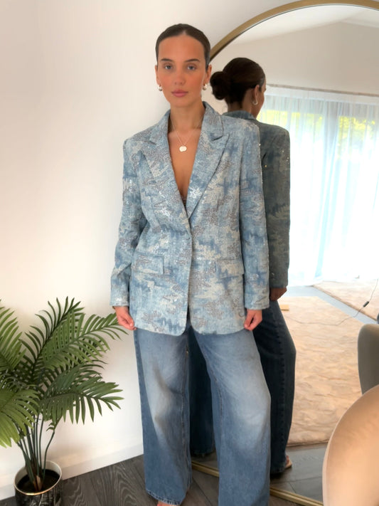Blue “Demi” Sequin Blazer