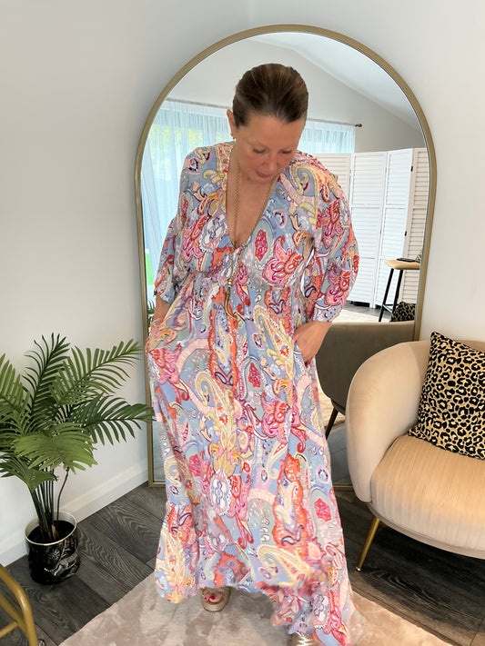 Blue “Freya” Maxi Dress