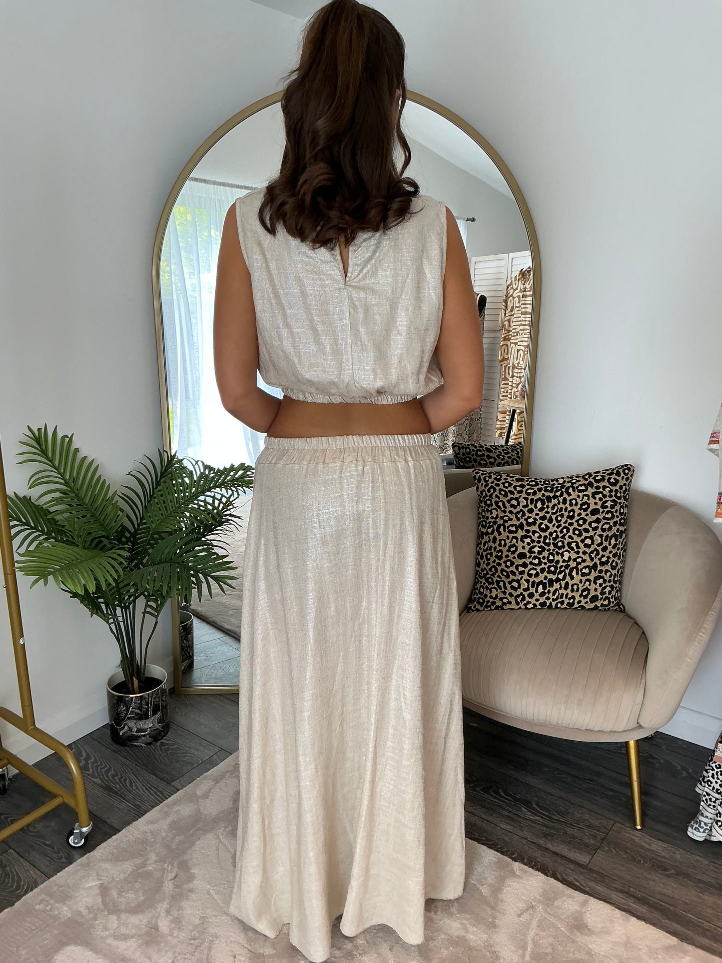 Silver “Shimmer” Linen Mix Coord