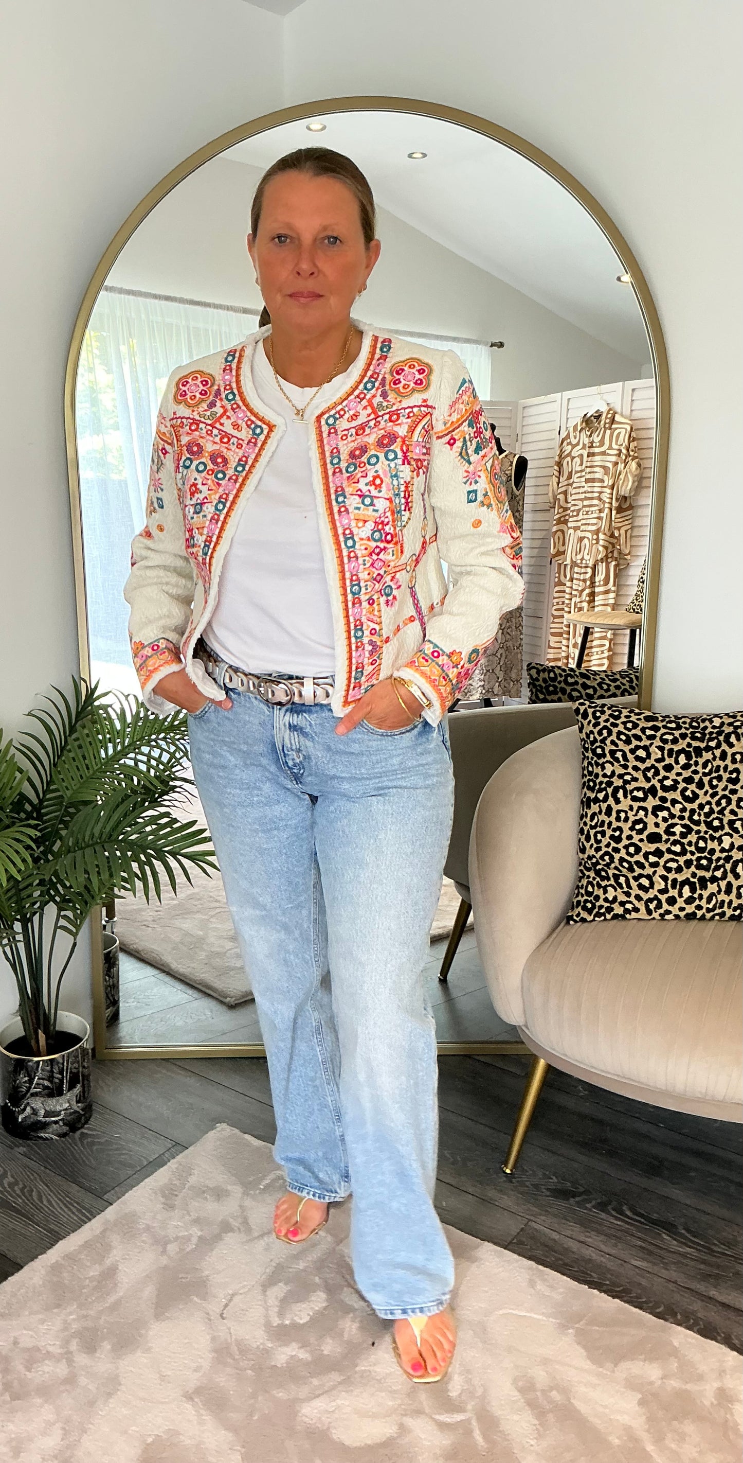 Cream “Mia” Embroidered Jacket