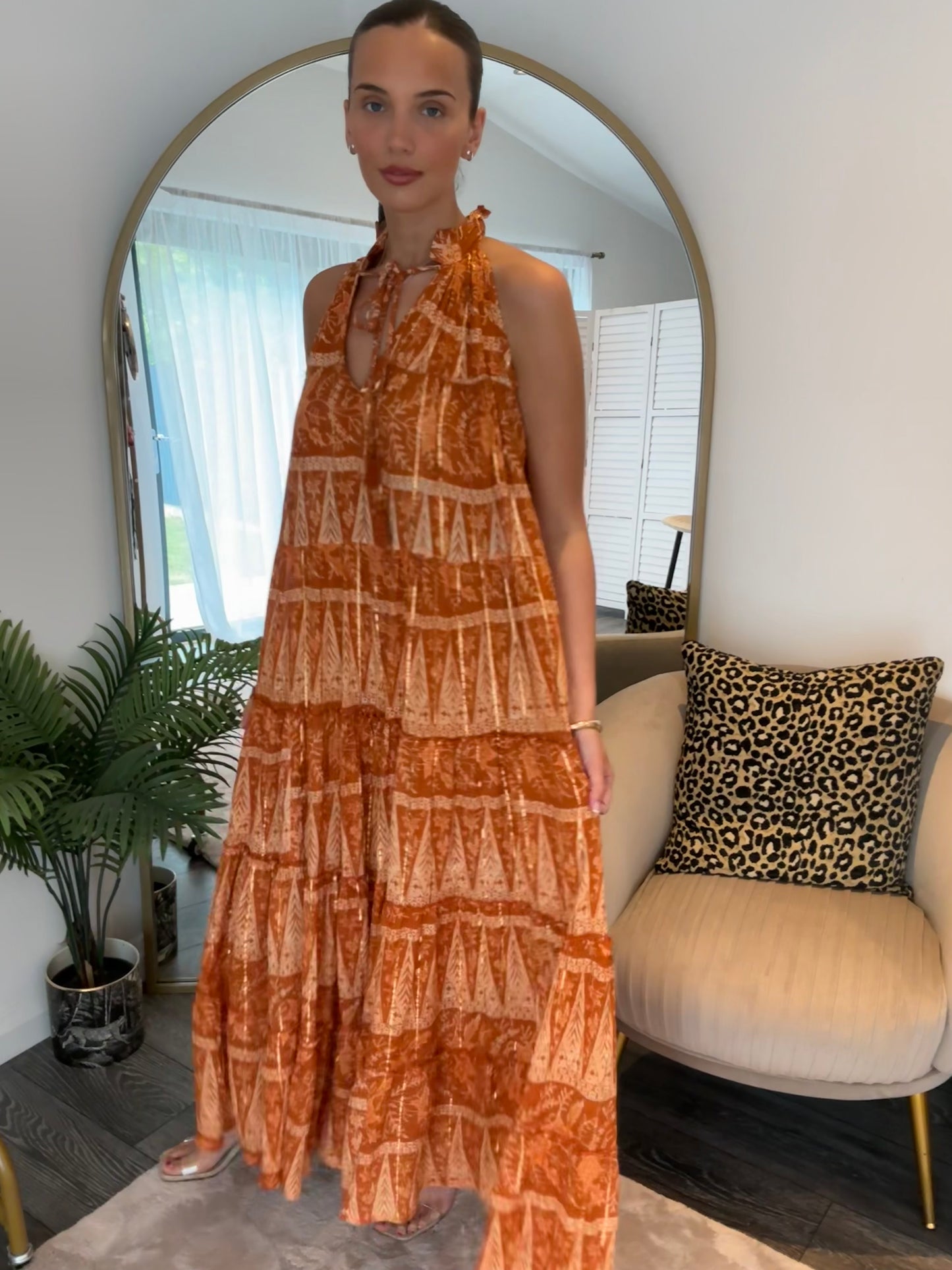 Rust “ Isabelle” Boho Maxi Dress