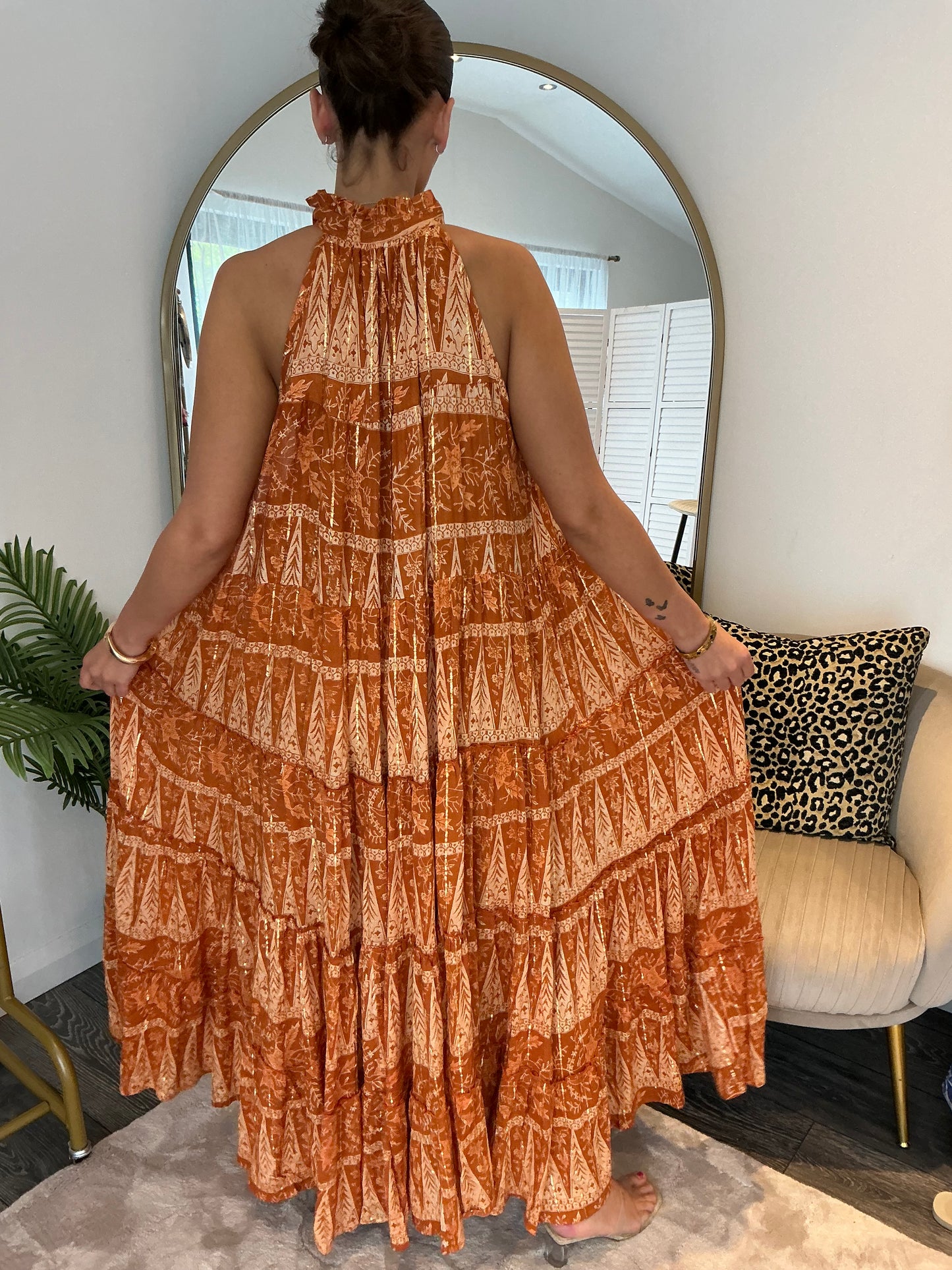 Rust “ Isabelle” Boho Maxi Dress