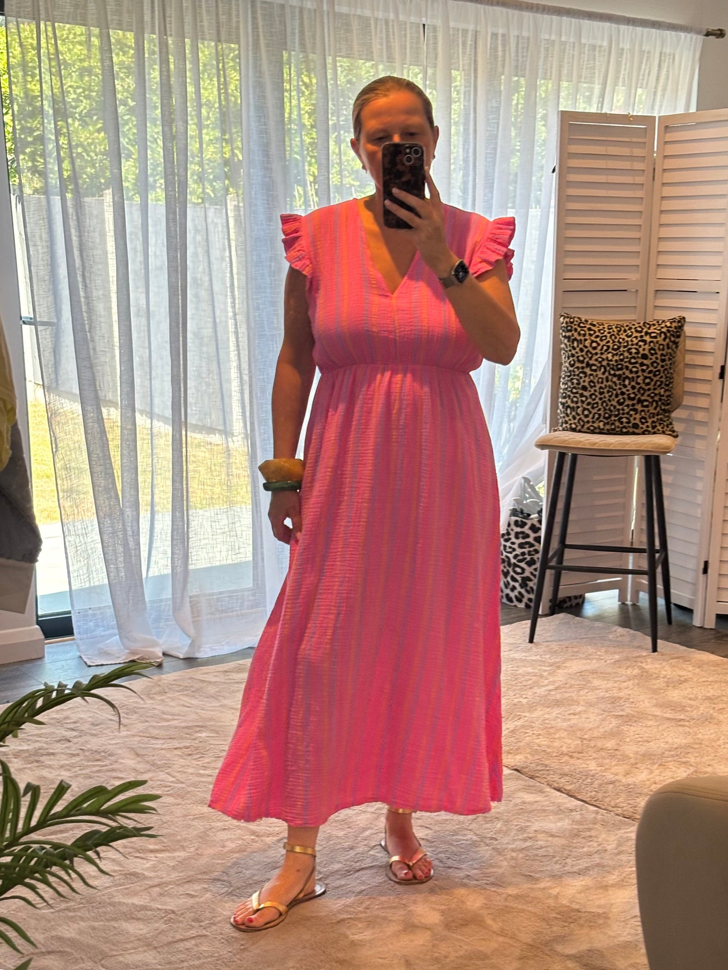 Pink Stripe Maxi Dress