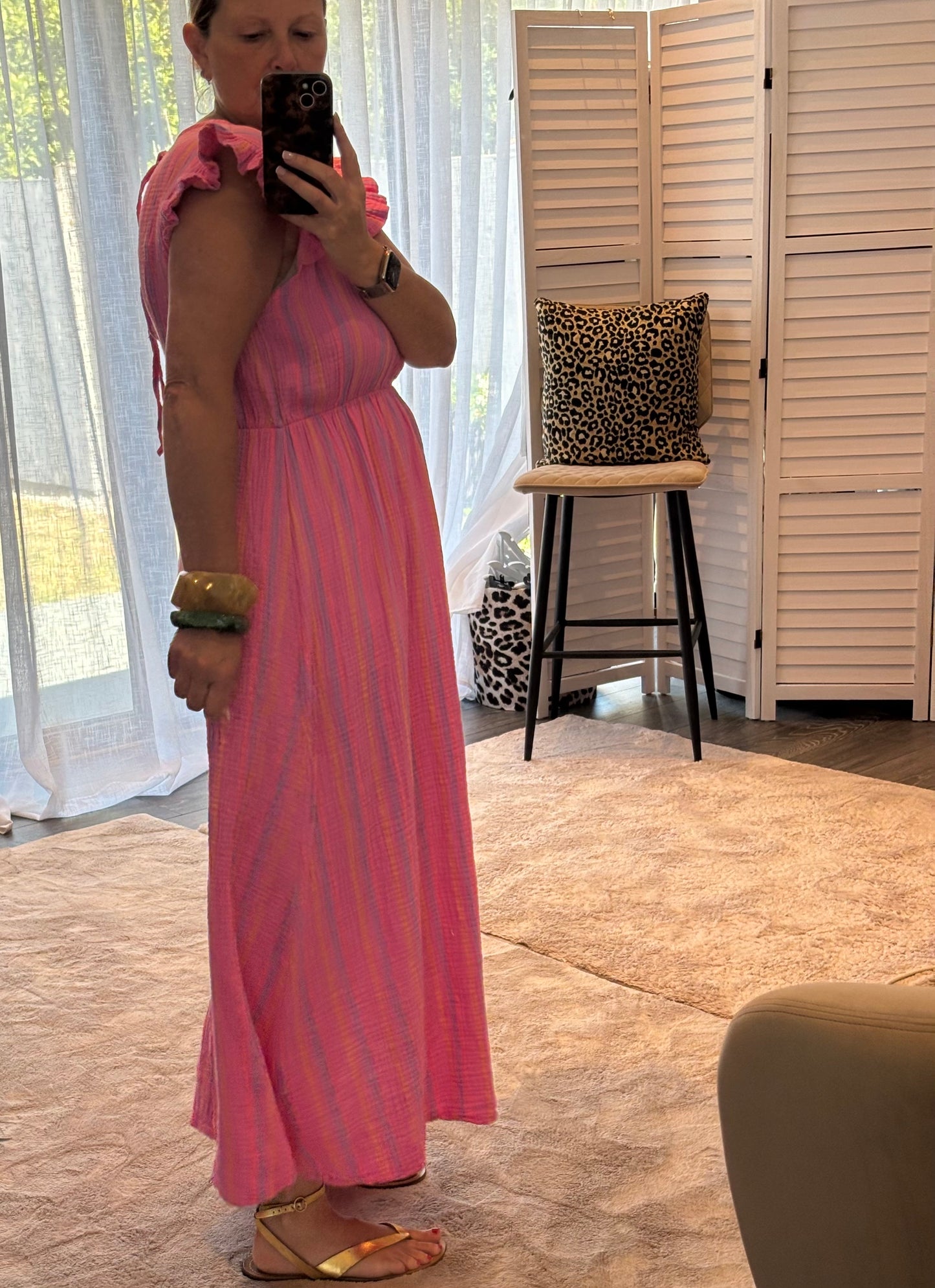 Pink Stripe Maxi Dress