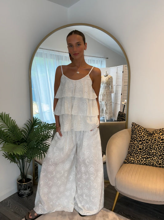 White “Annabelle” Broderie Anglaise Coord