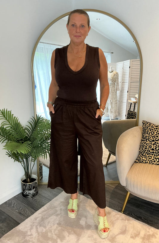 Brown “ Anna” Cotton Culottes
