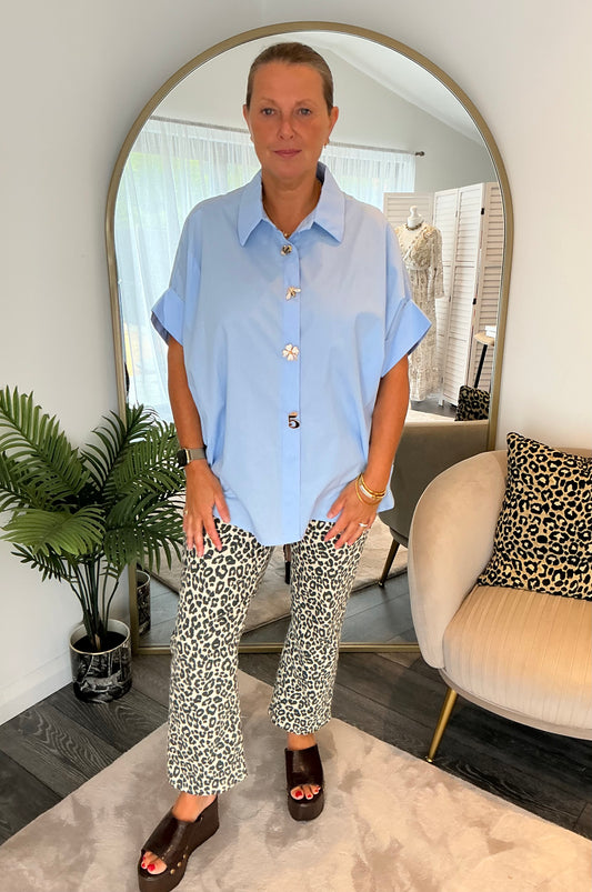 Blue “ Kelly” Oversize Cotton Shirt