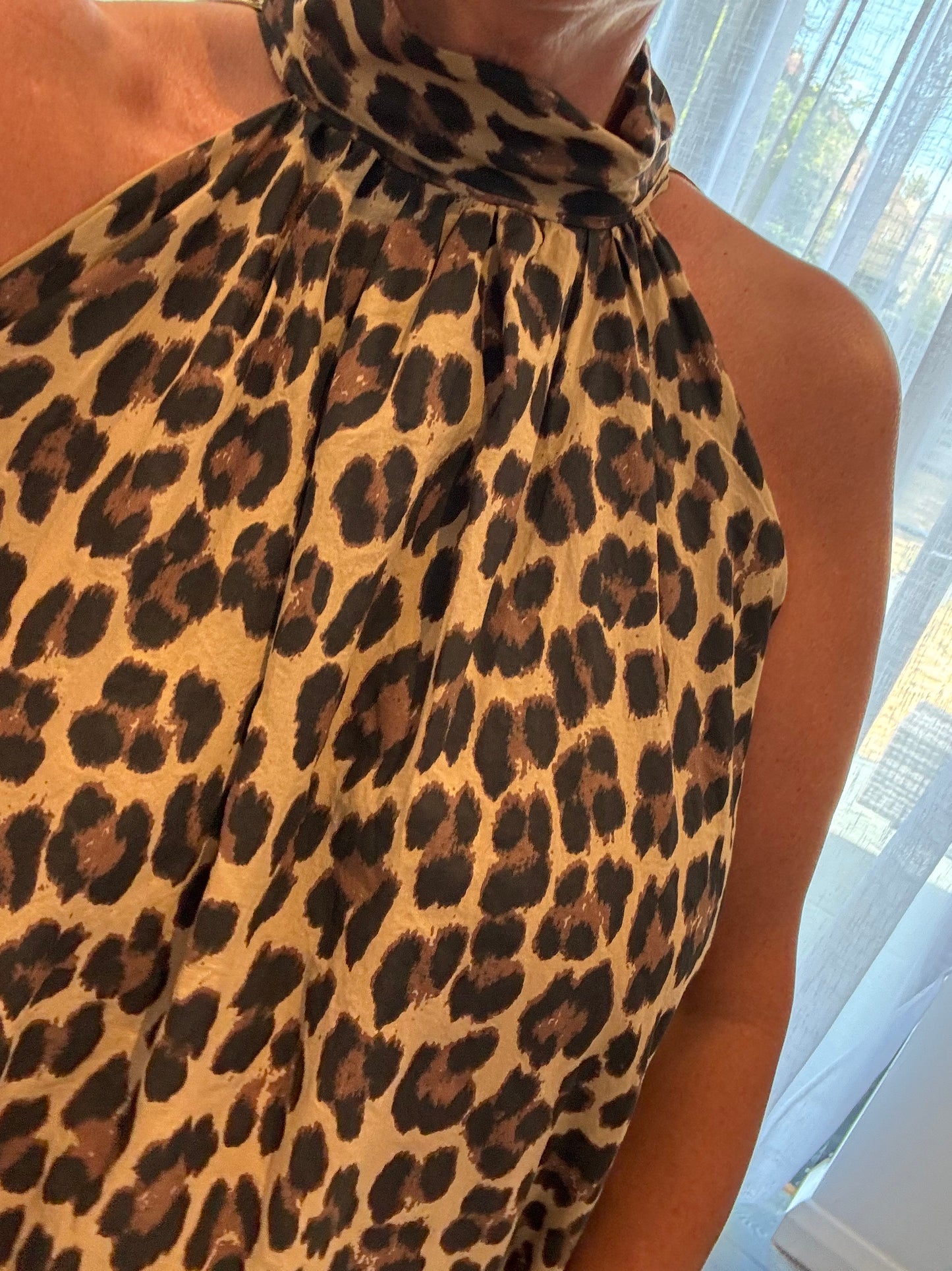 Brown Animal Print Maxi Dress
