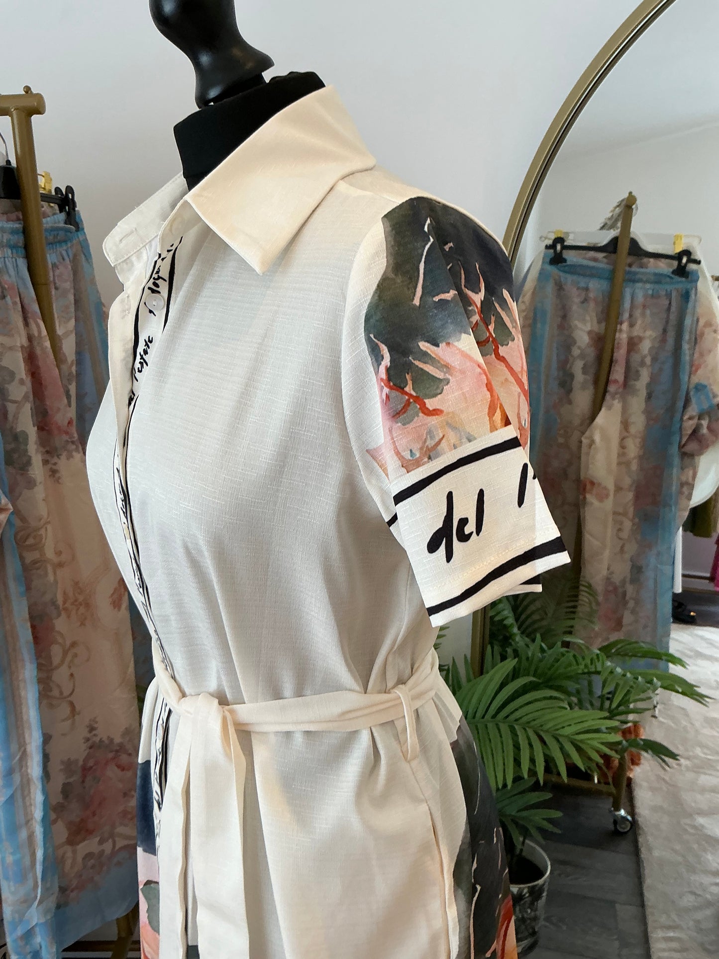 Cream “Bella” Shirt Dress