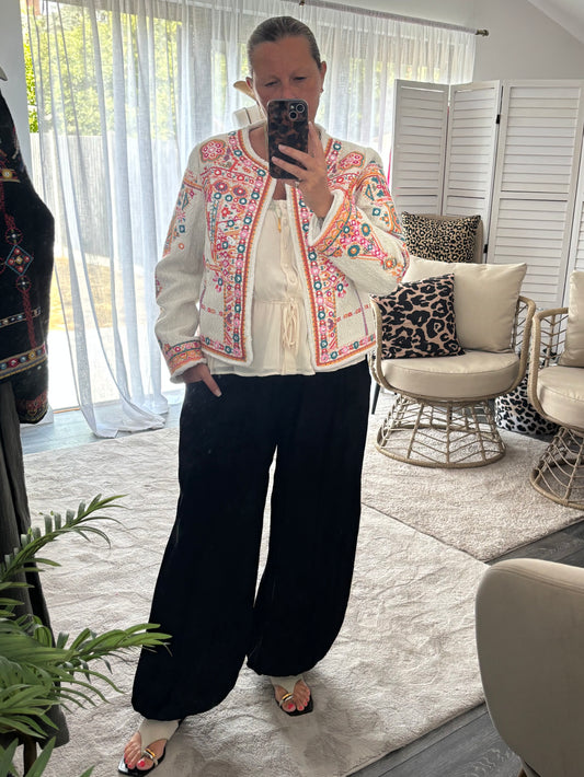 Cream “Mia” Embroidered Jacket