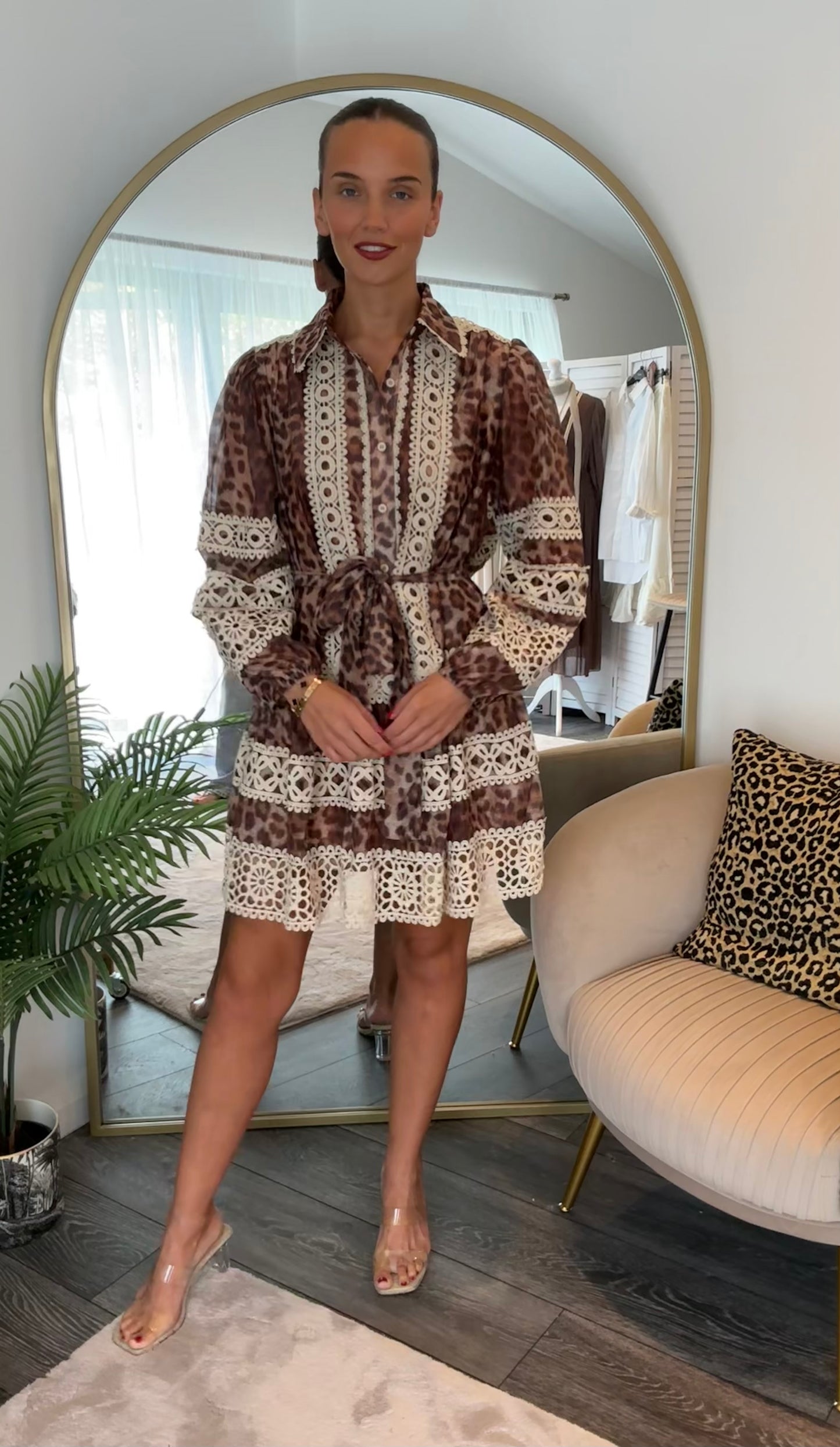 Brown “Jodie” Animal Print Dress