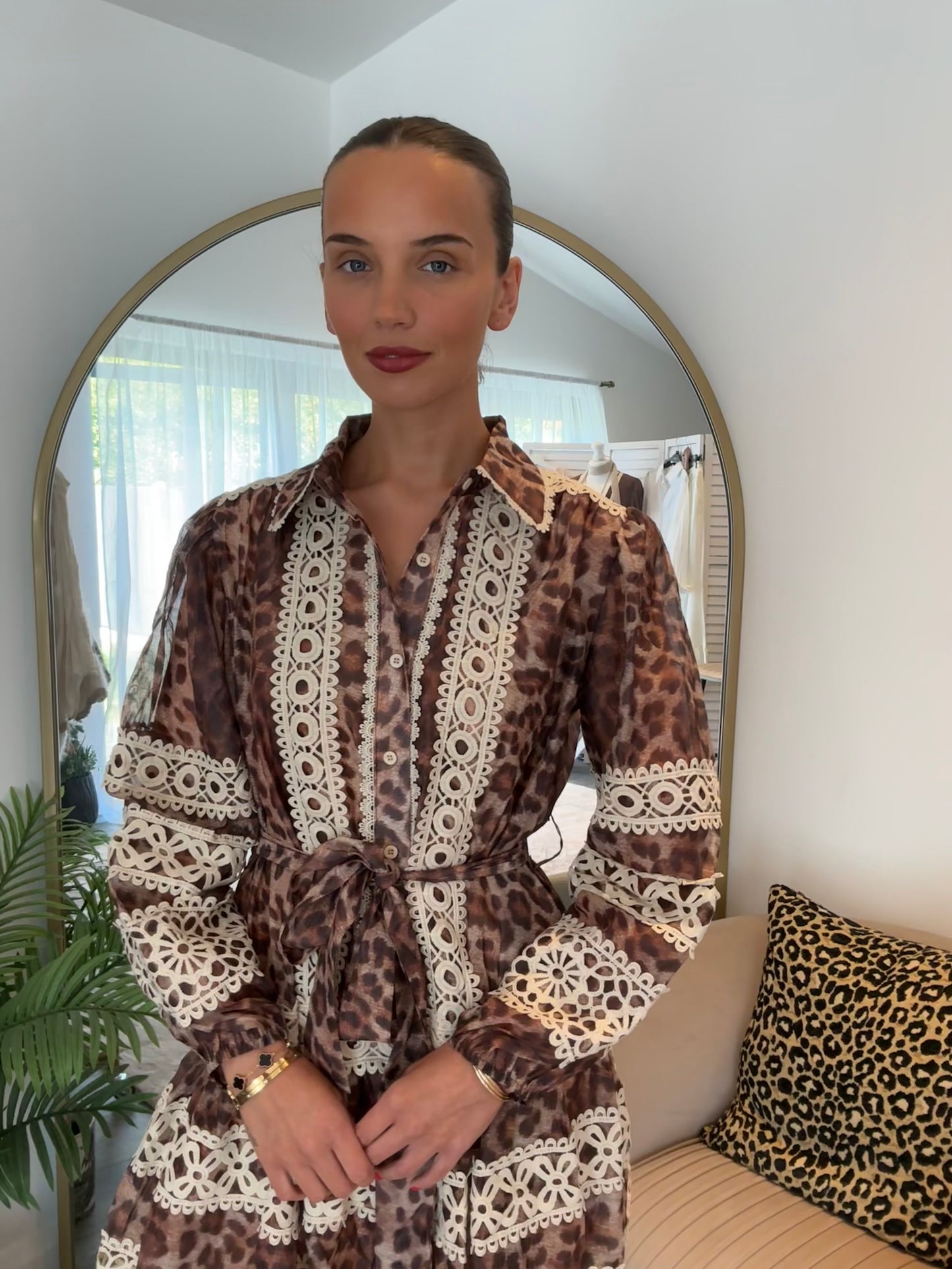 Brown “Jodie” Animal Print Dress