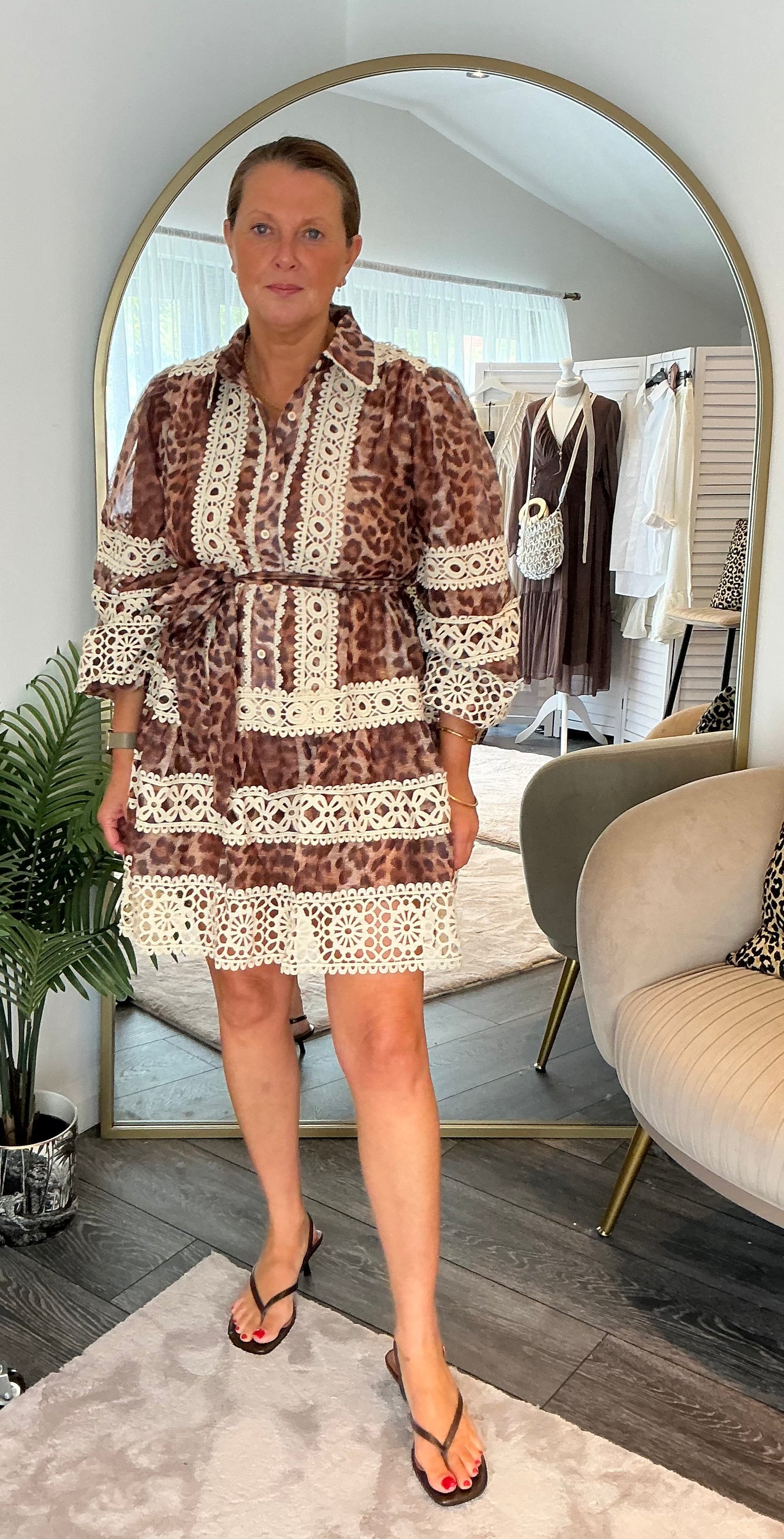 Brown “Jodie” Animal Print Dress