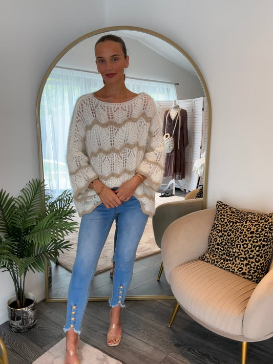Cream “Lottie” Scallop Jumper