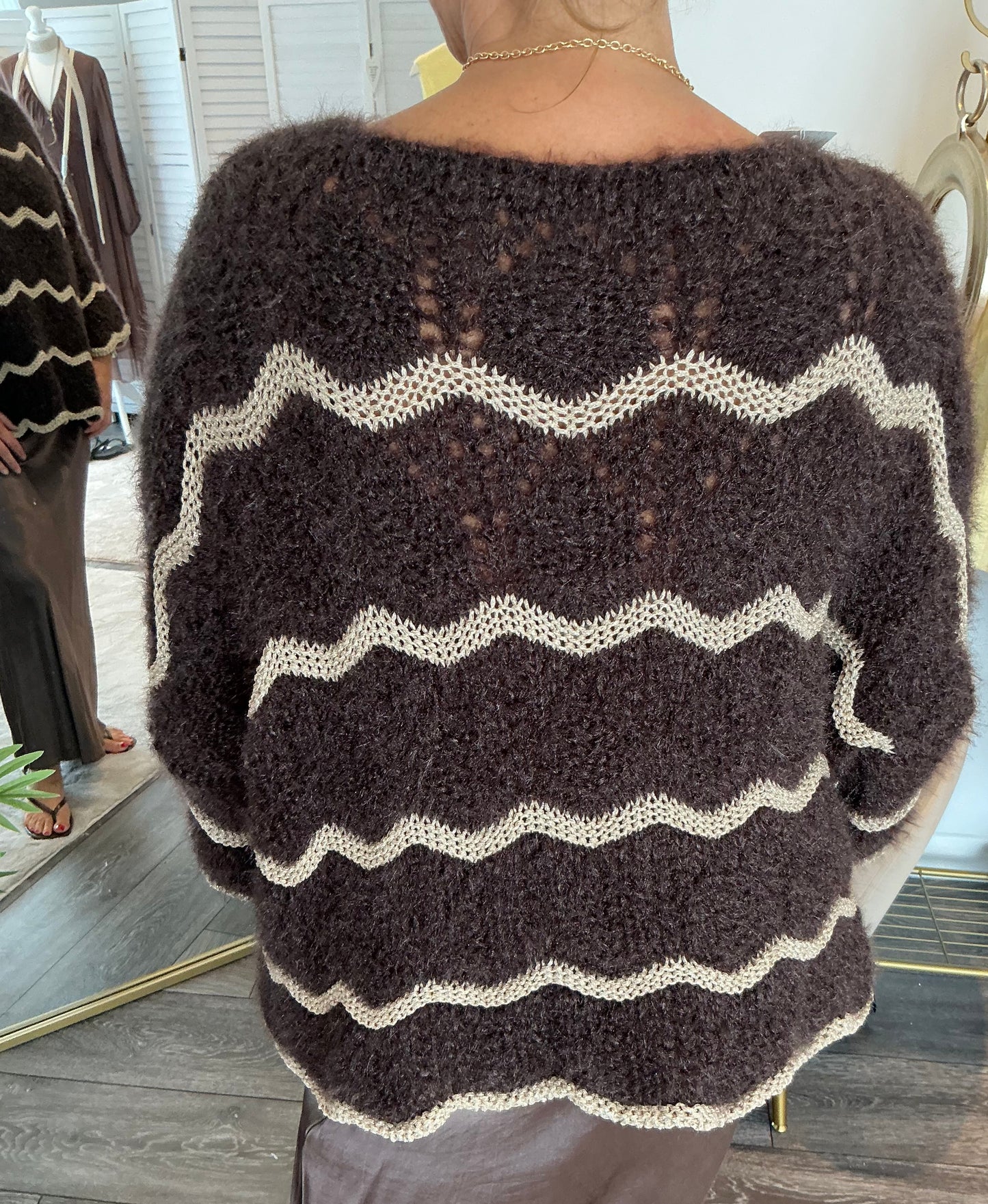 Chocolate “ Lottie” Scallop Jumper