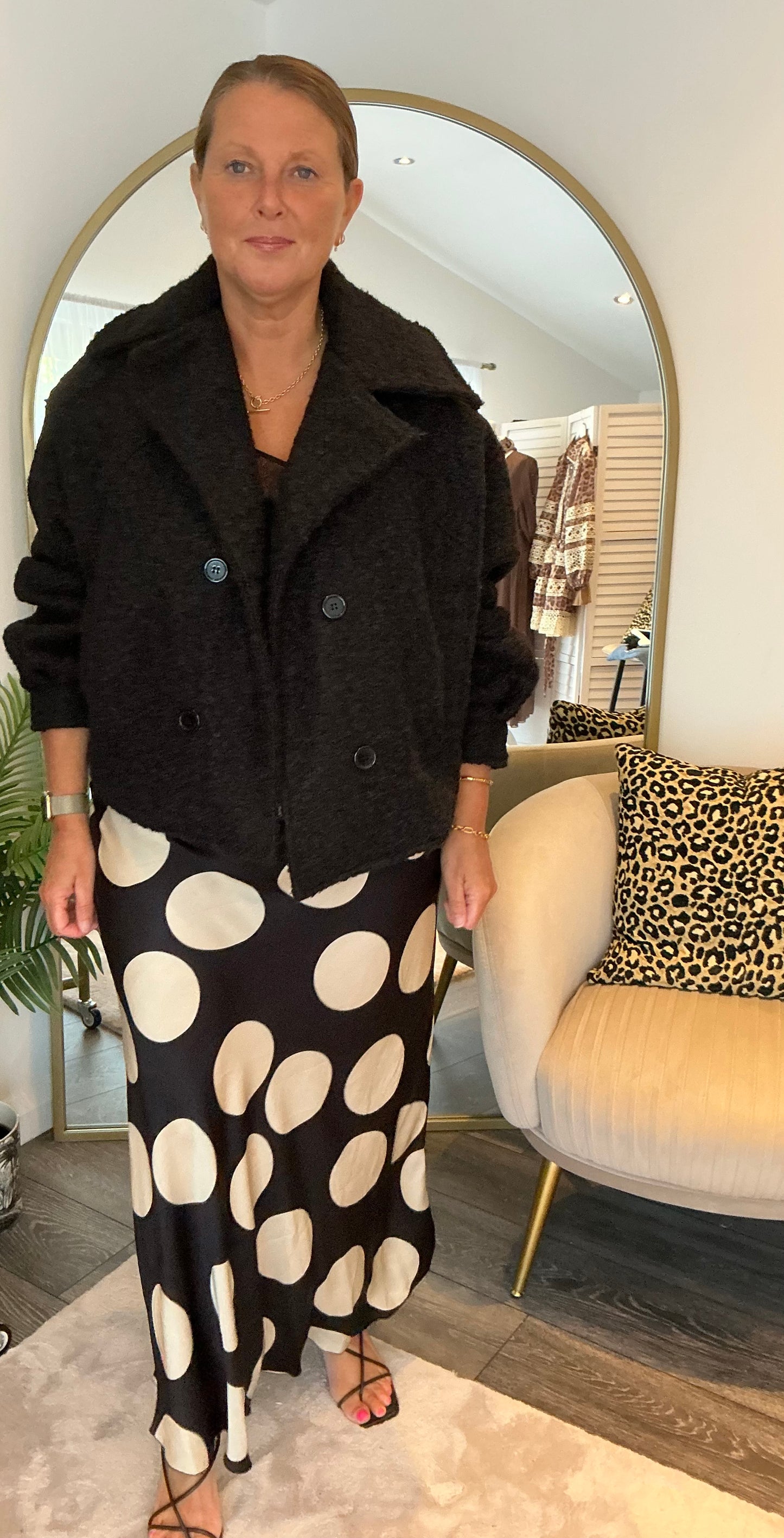 Black “ Kaitlin” Boucle Cropped Jacket