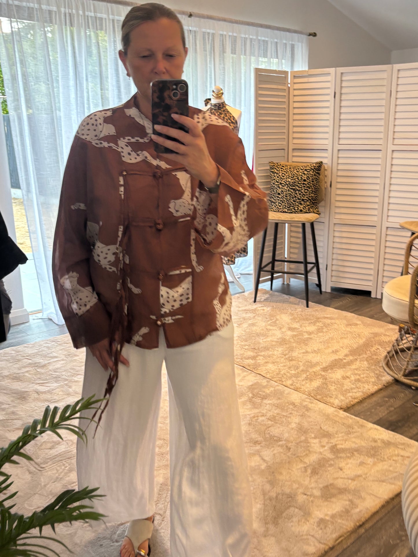 Rust “Thea” Kimono Style Shirt