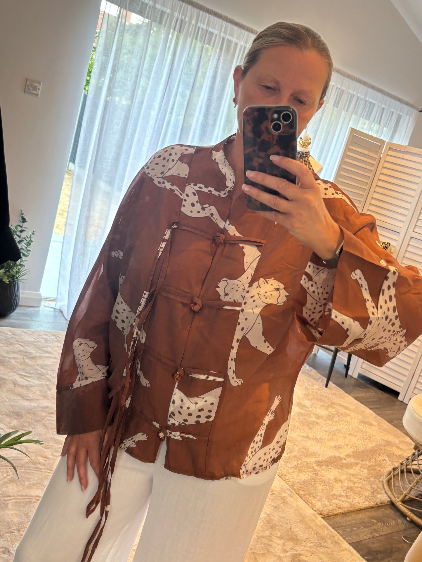 Rust “Thea” Kimono Style Shirt