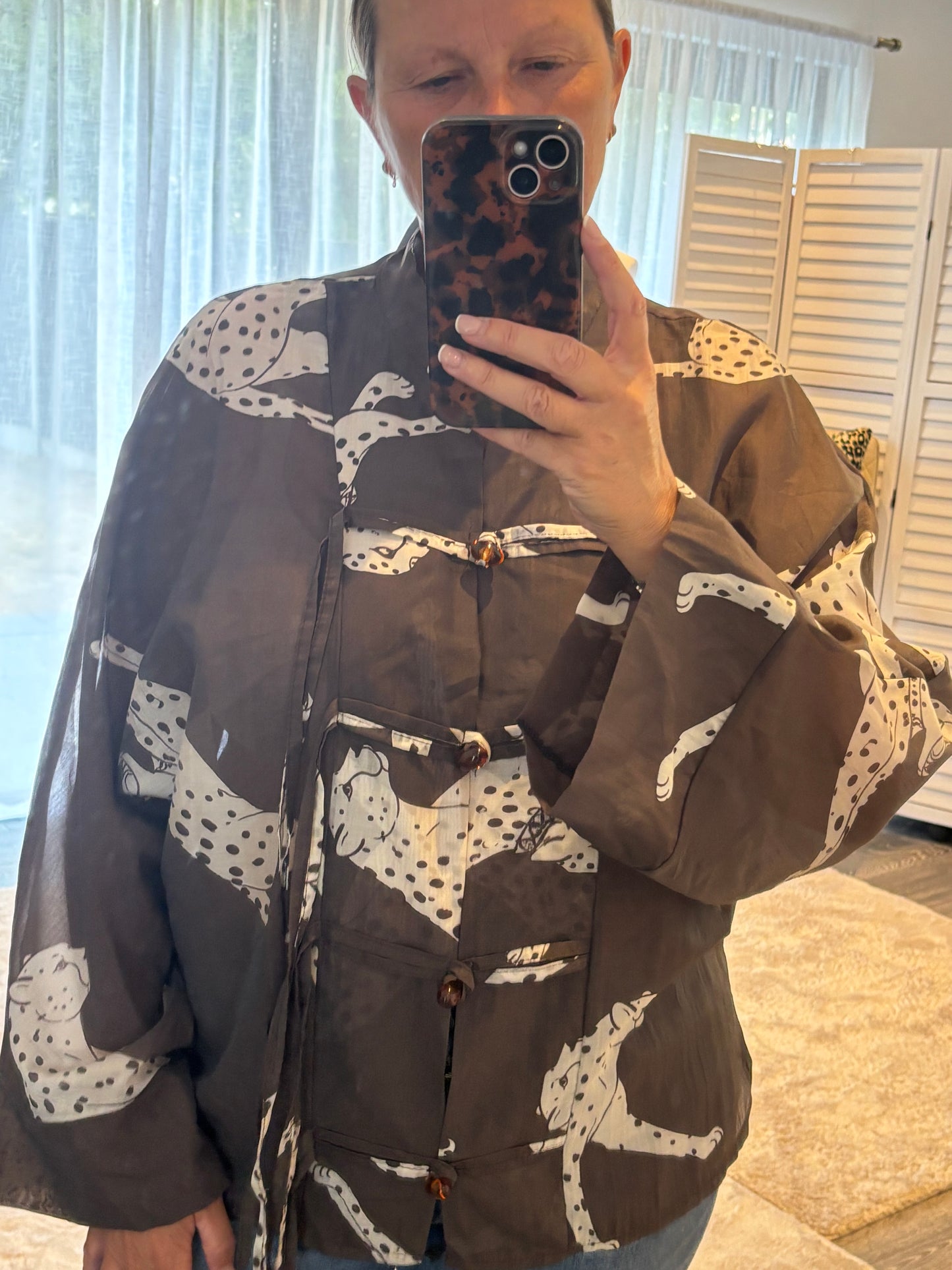 Brown “Thea” Leopard Kimono Shirt