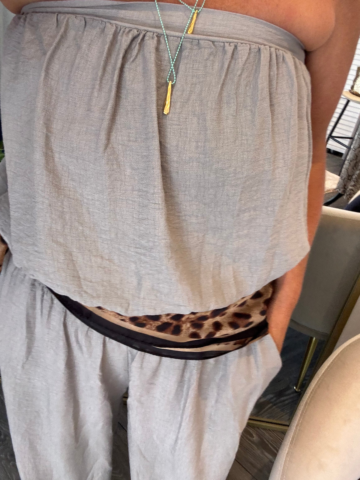 Taupe “Ibiza” Bandeau Jumpsuit