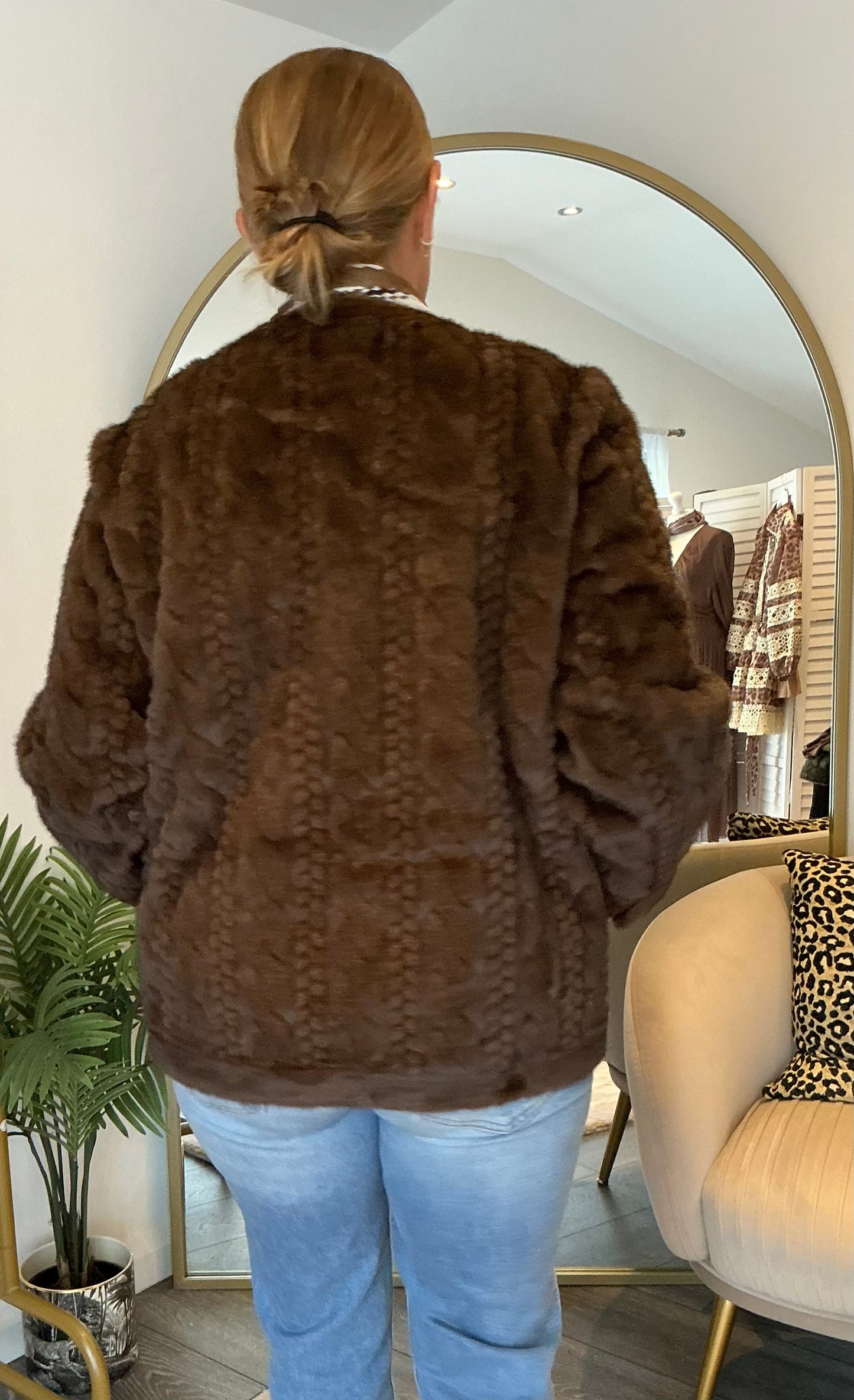 Chocolate “Emily” Faux Fur Jacket