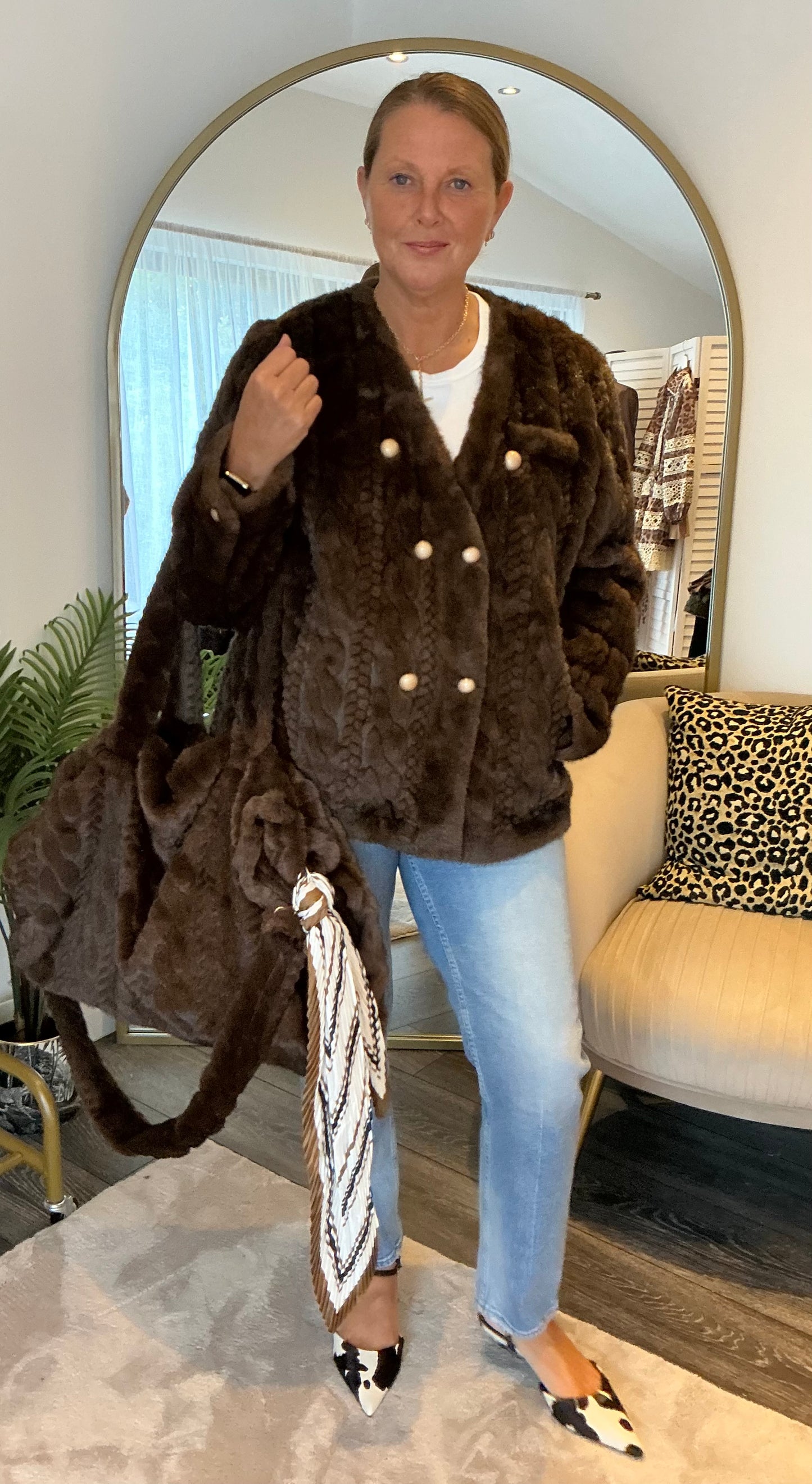 Chocolate “Emily” Faux Fur Jacket