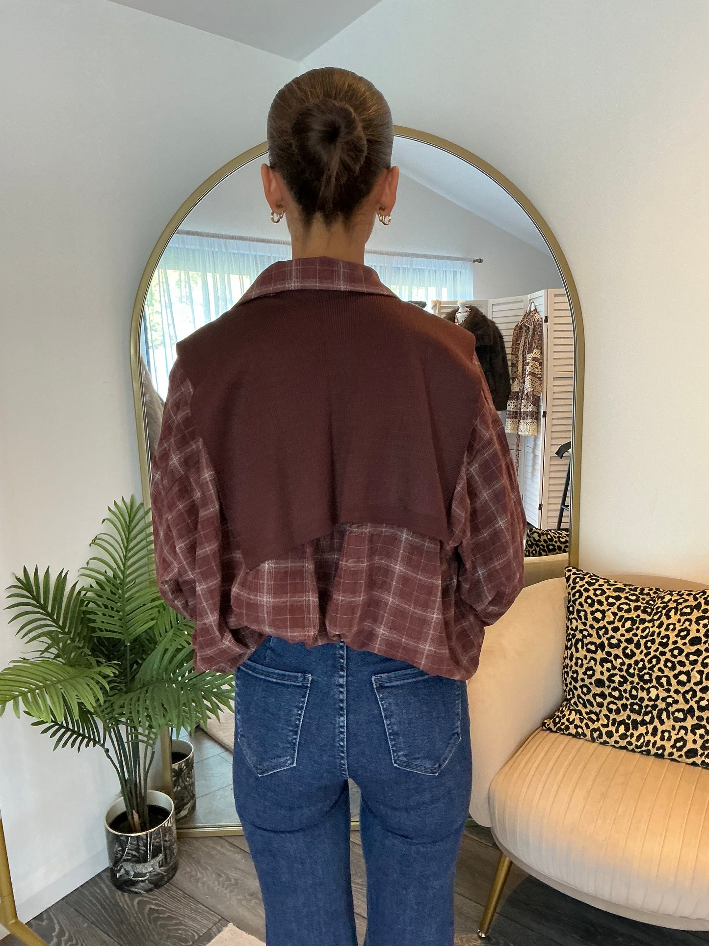 Burgundy “Ella” Check Shirt