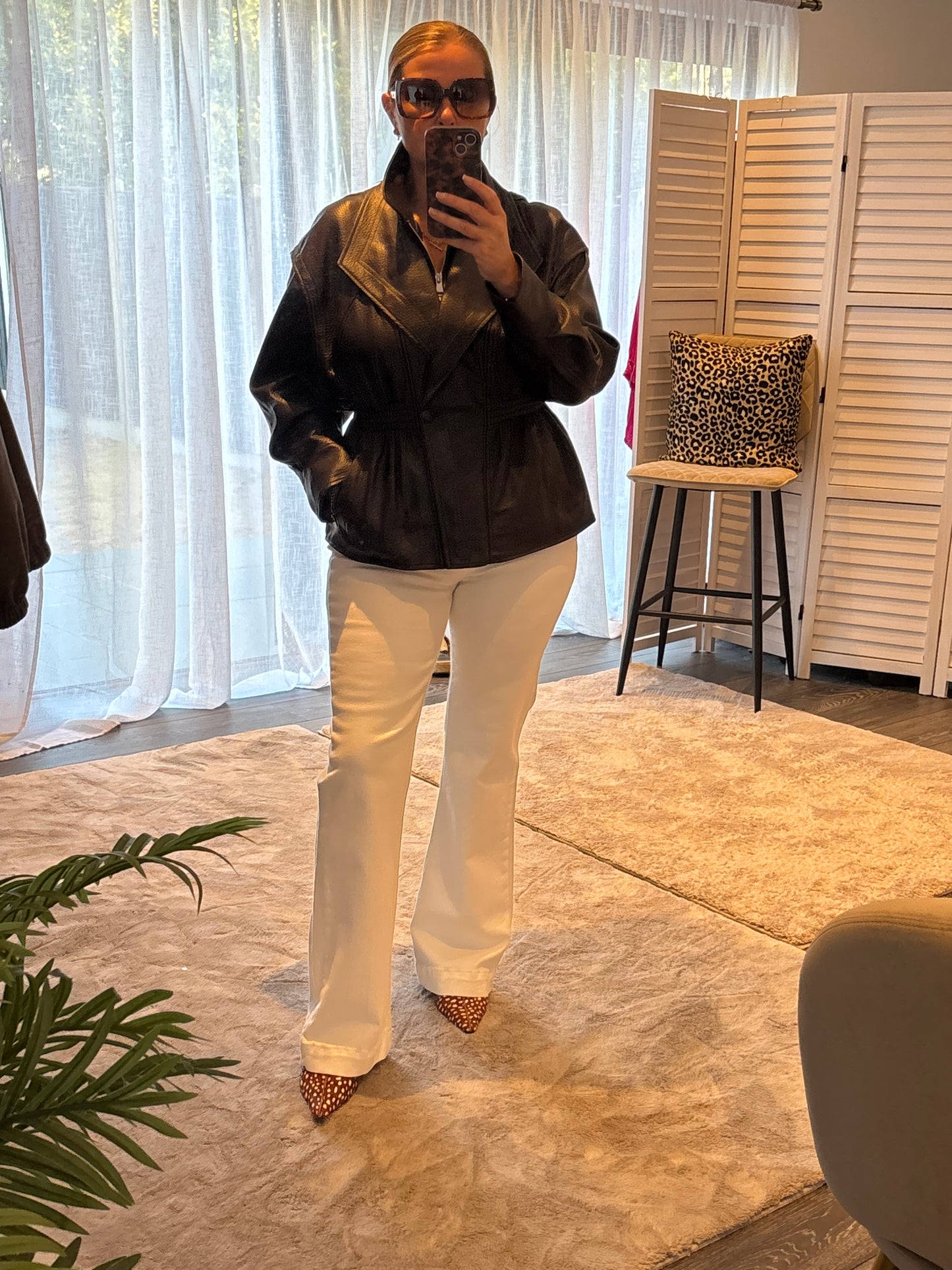 Brown “Gigi” Faux Leather Jacket