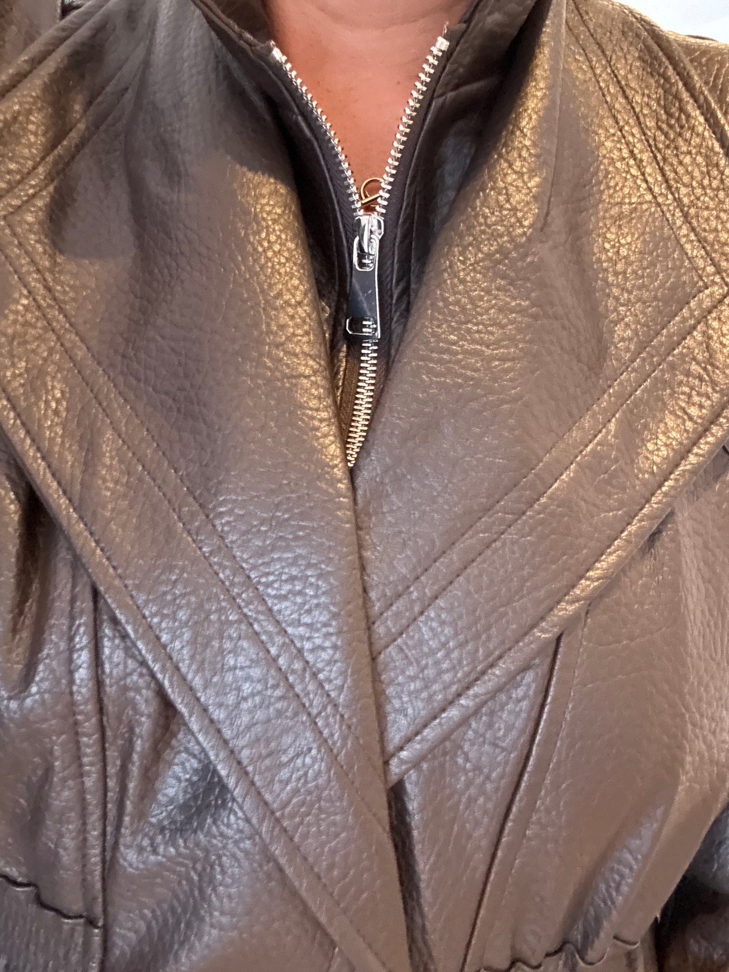 Brown “Gigi” Faux Leather Jacket