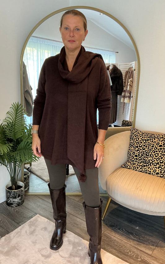 Brown “Heather” Jumper & Scarf
