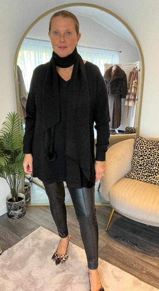 Black “Heather” Jumper & Scarf