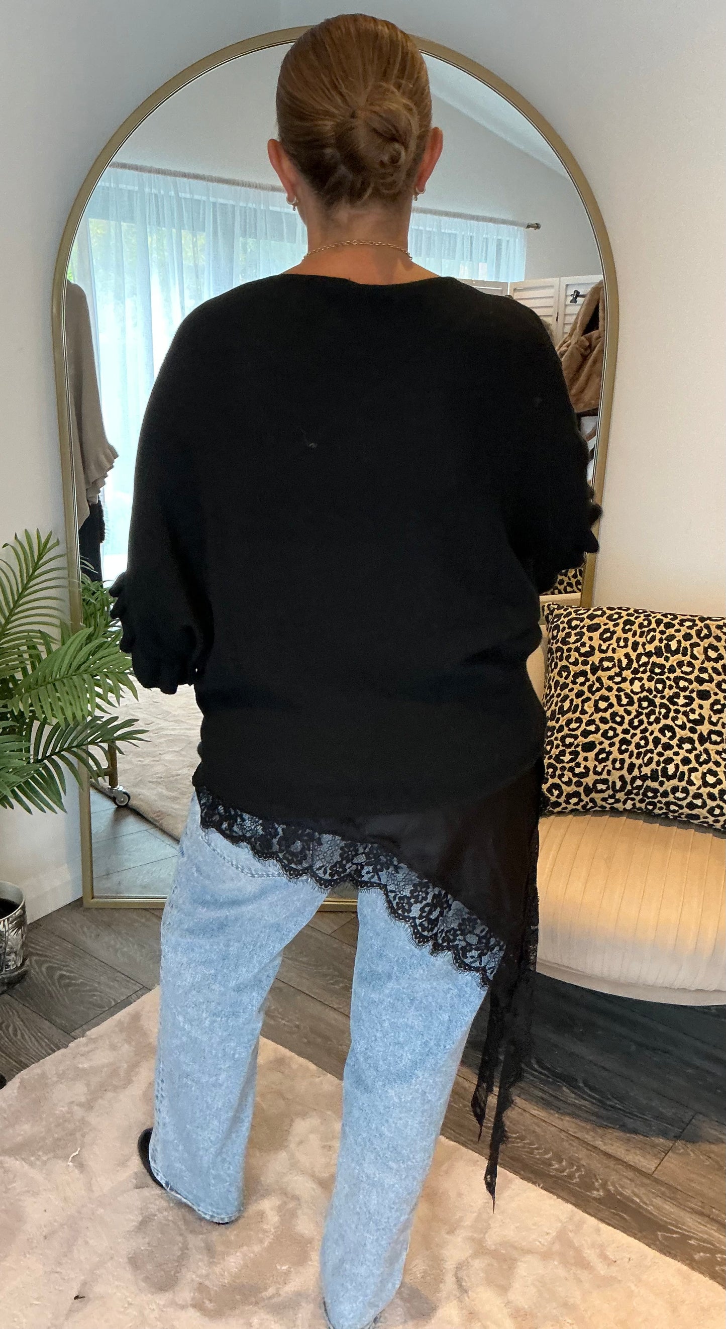 Black “Selina” Satin Slip Dress/Cami