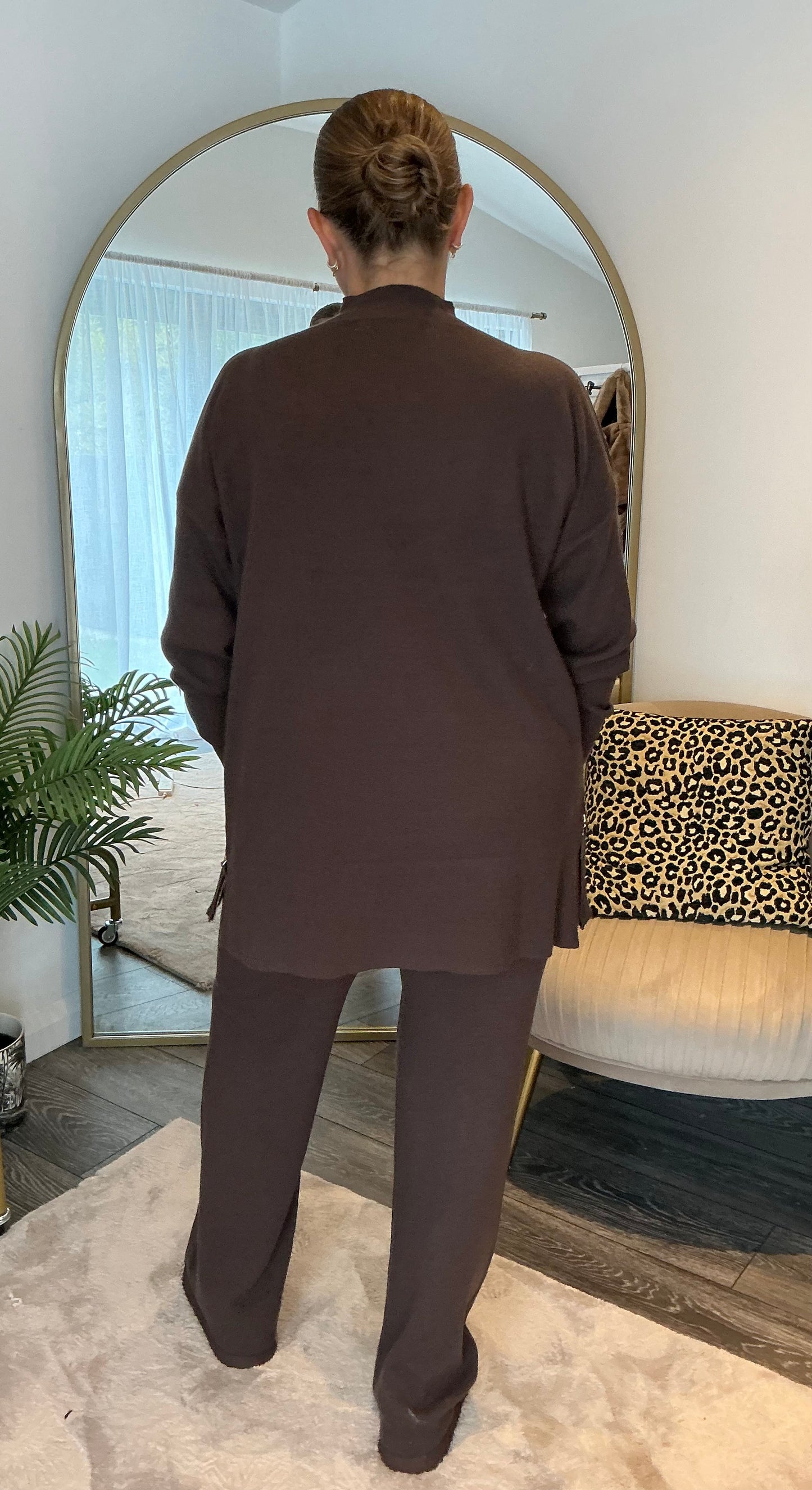 Brown “Harriett” Zip Side Knitted Coord